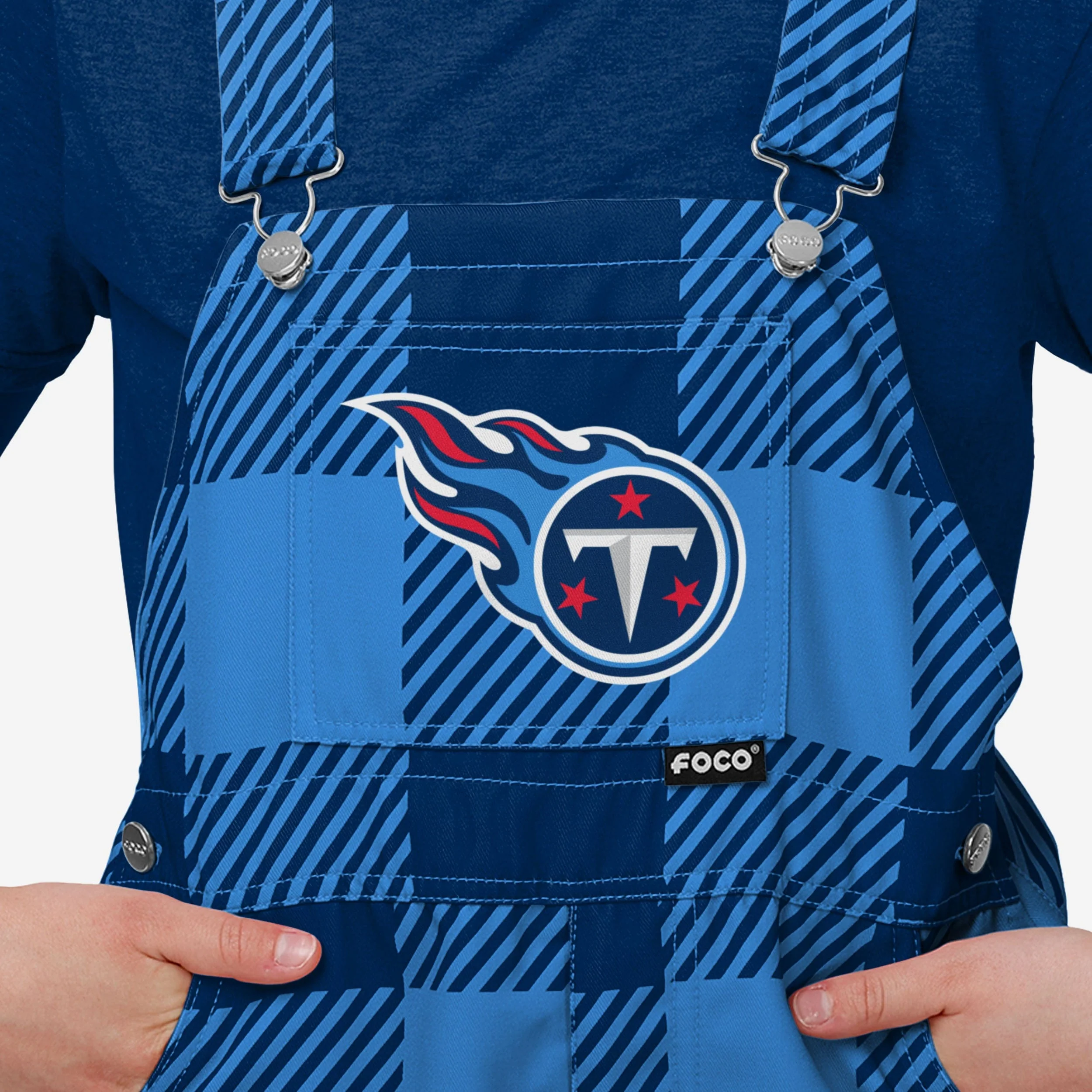 Tennessee Titans Buffalo Youth Plaid Bib Overalls - Image 3