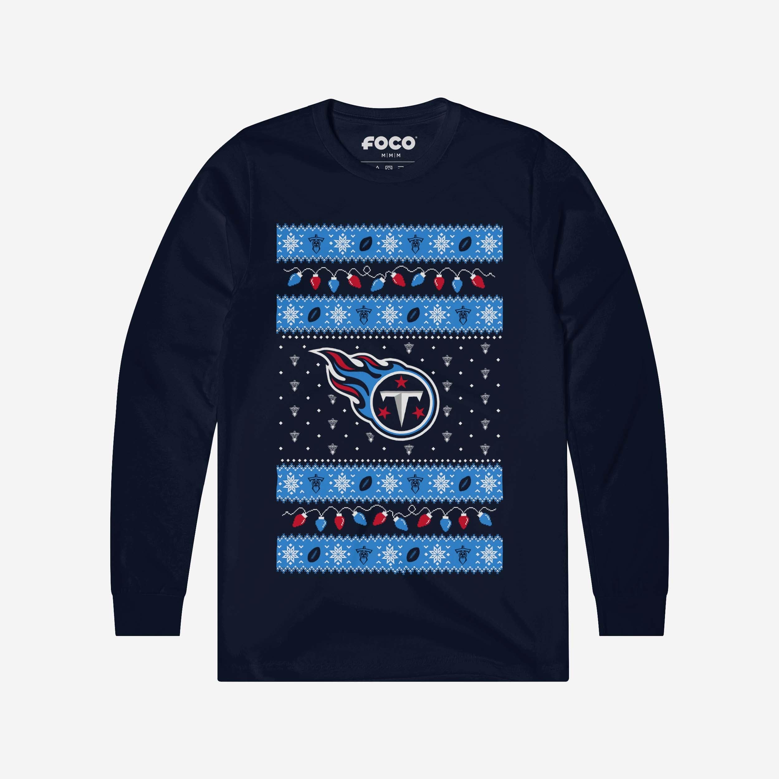 Tennessee Titans Holiday Lights Sweater Long Sleeve T-Shirt