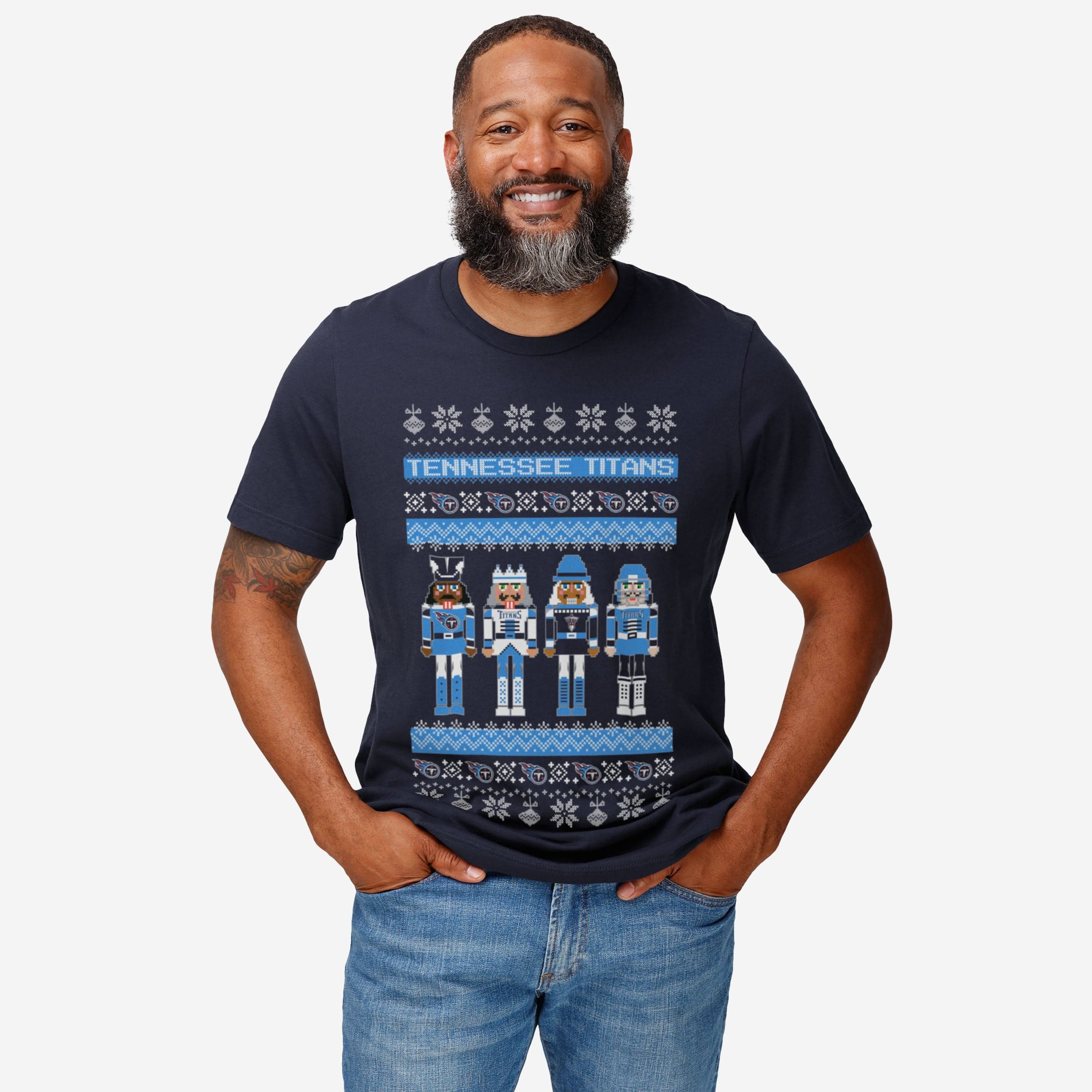 Tennessee Titans Holiday Nutcracker Sweater T-Shirt - Image 2