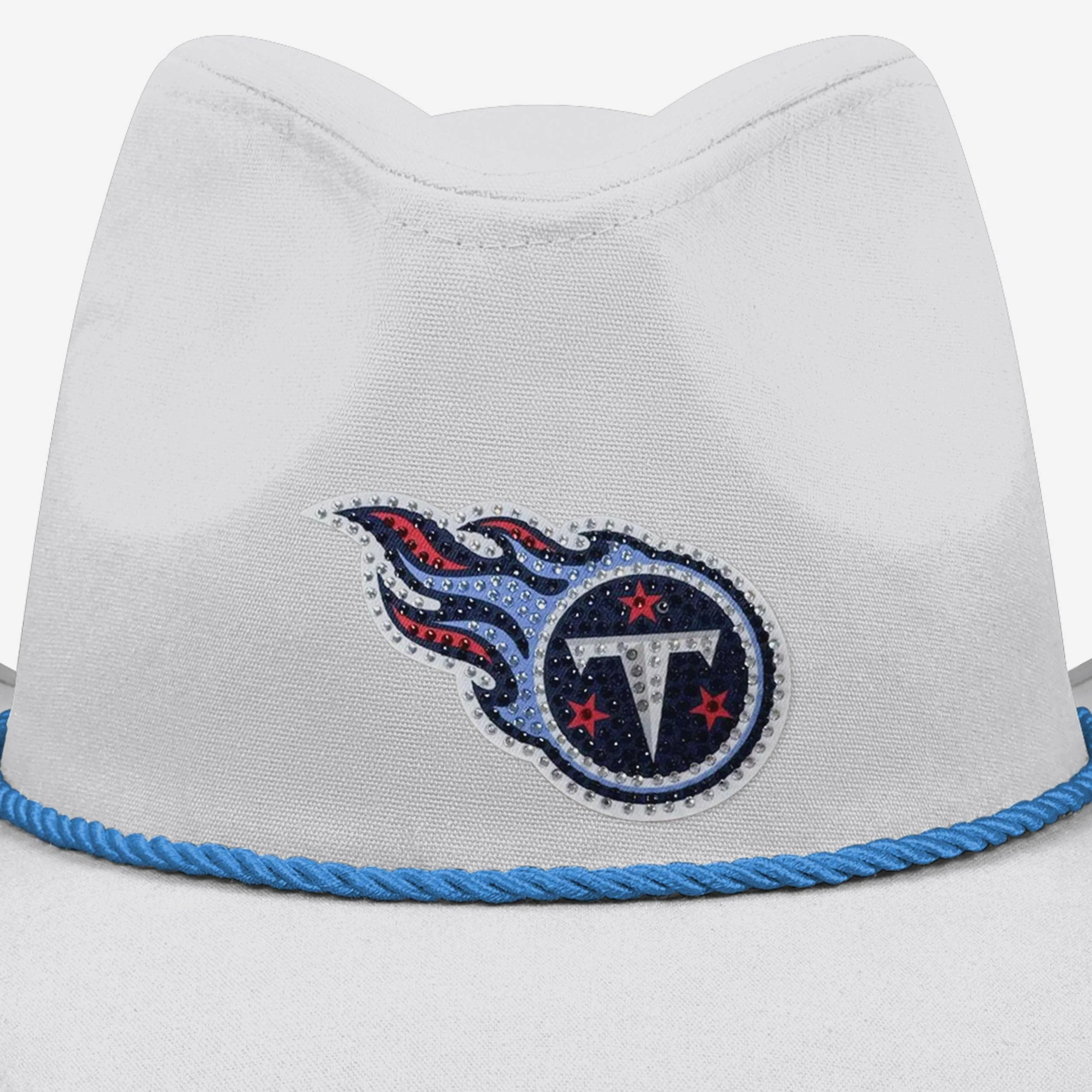 Tennessee Titans White Rhinestone Logo Cowboy Hat - Image 2