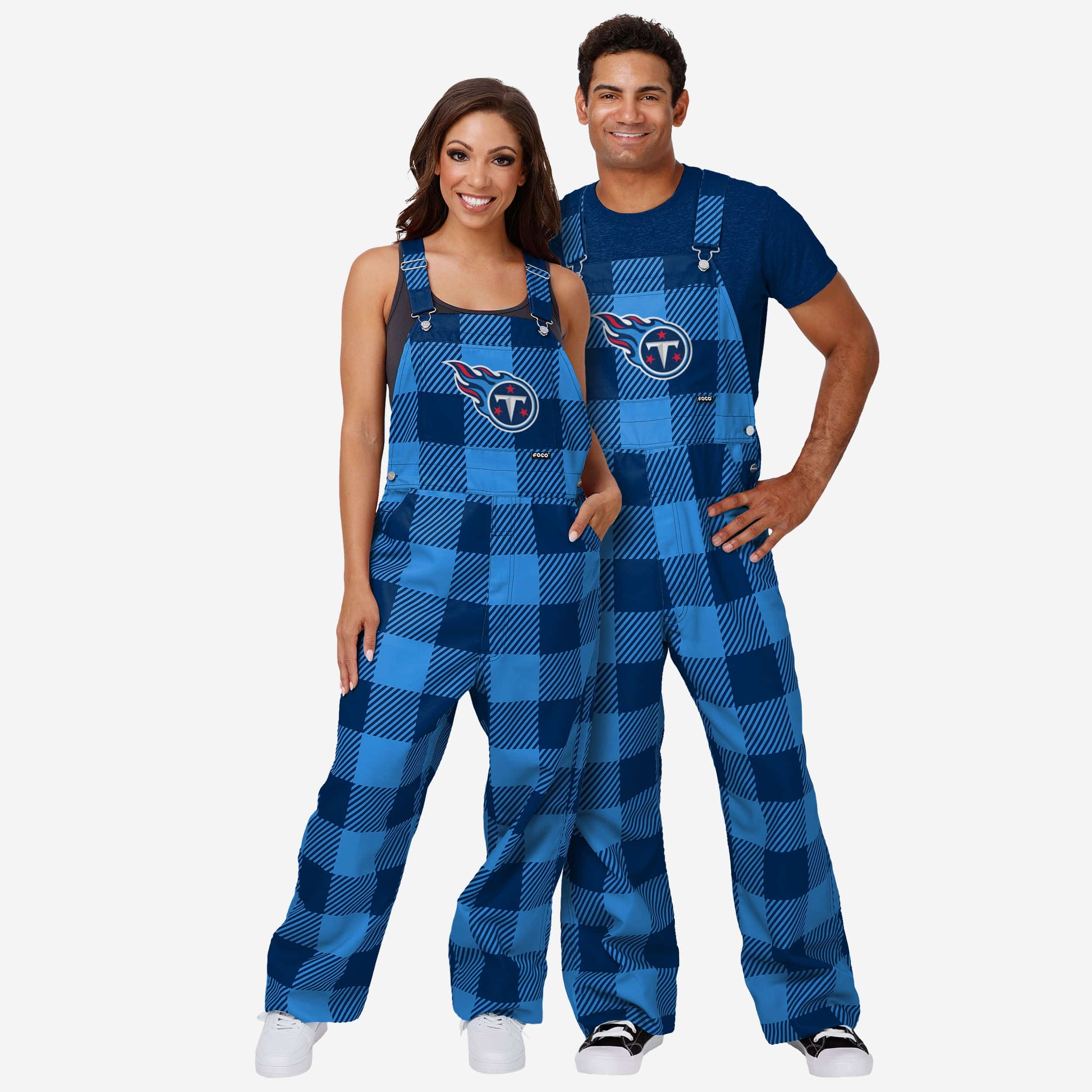 Tennessee Titans Womens Plaid Bib Overalls - Image 3