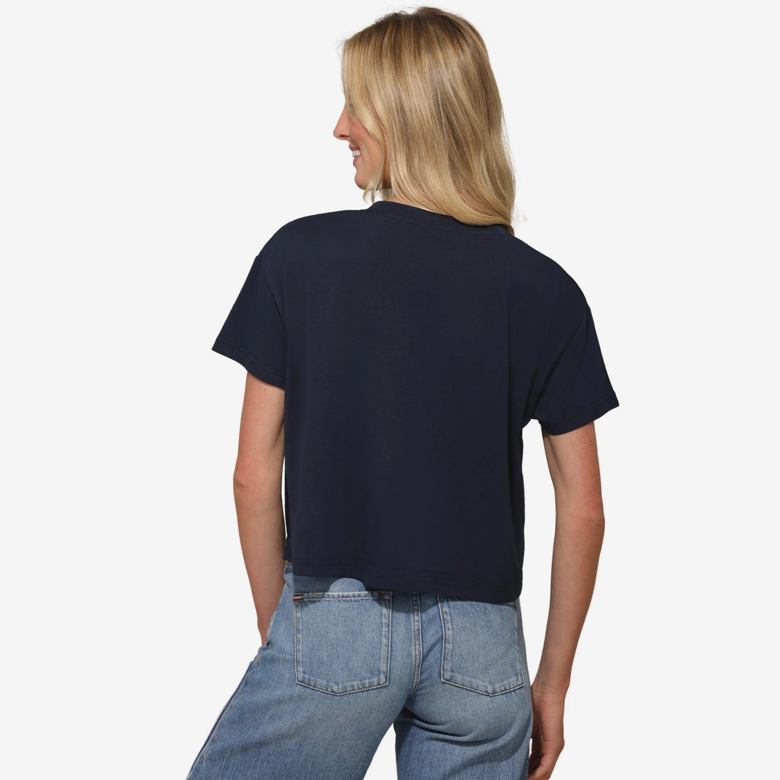Tennessee Titans Womens Rhinestone Logo Crop Top - Image 3