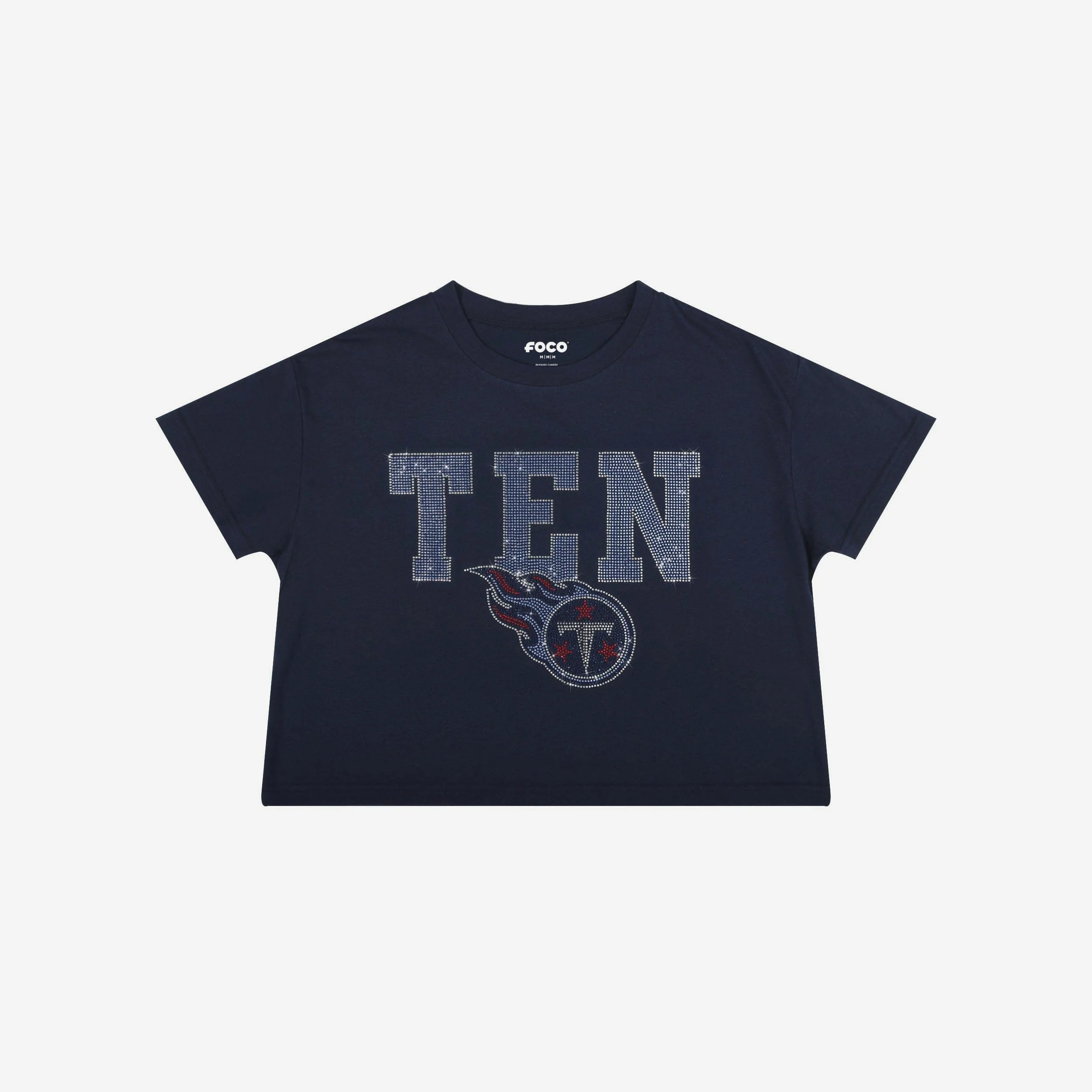 Tennessee Titans Womens Rhinestone Logo Crop Top - Image 4