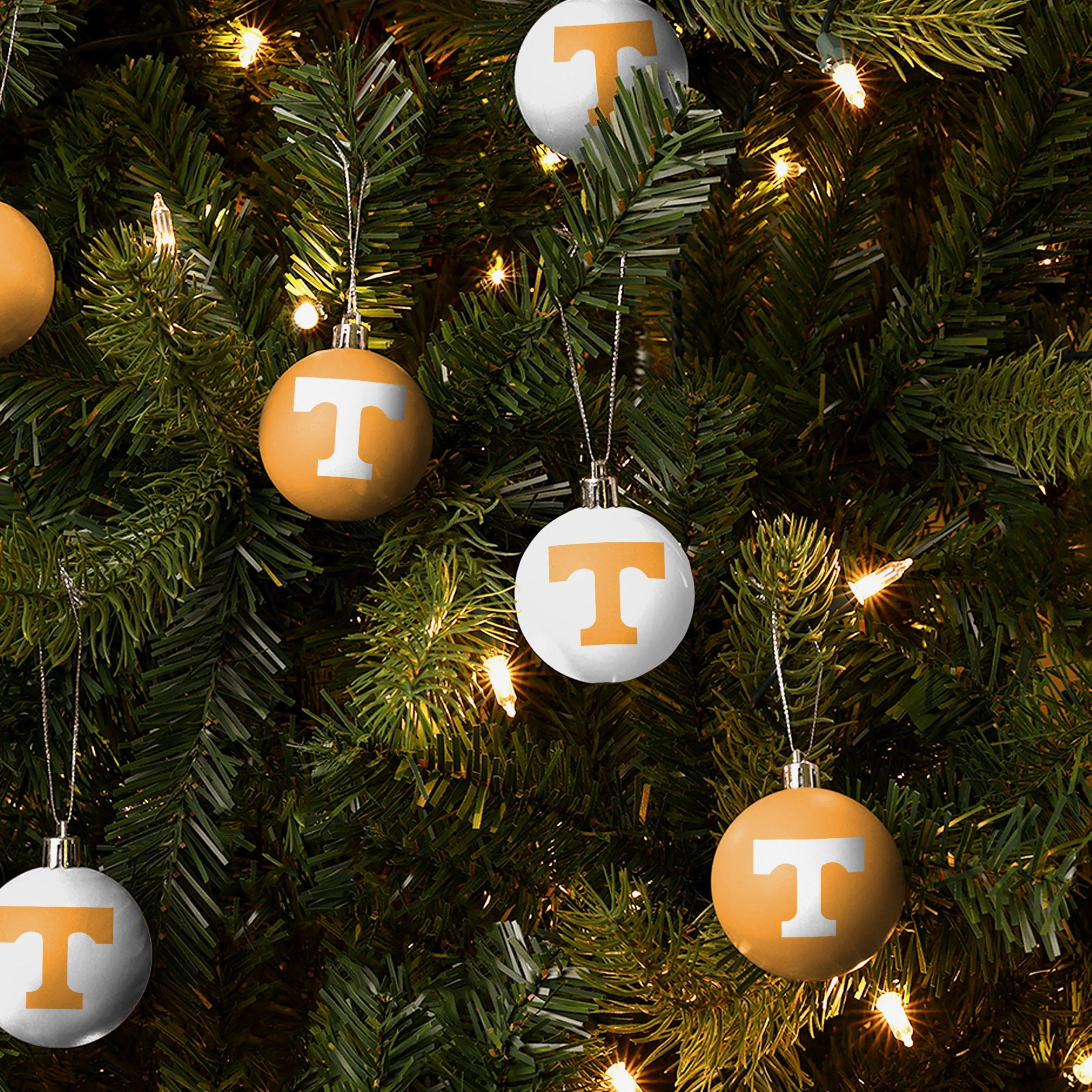 Tennessee Volunteers 12 Pack Plastic Ball Ornament Set - Image 2