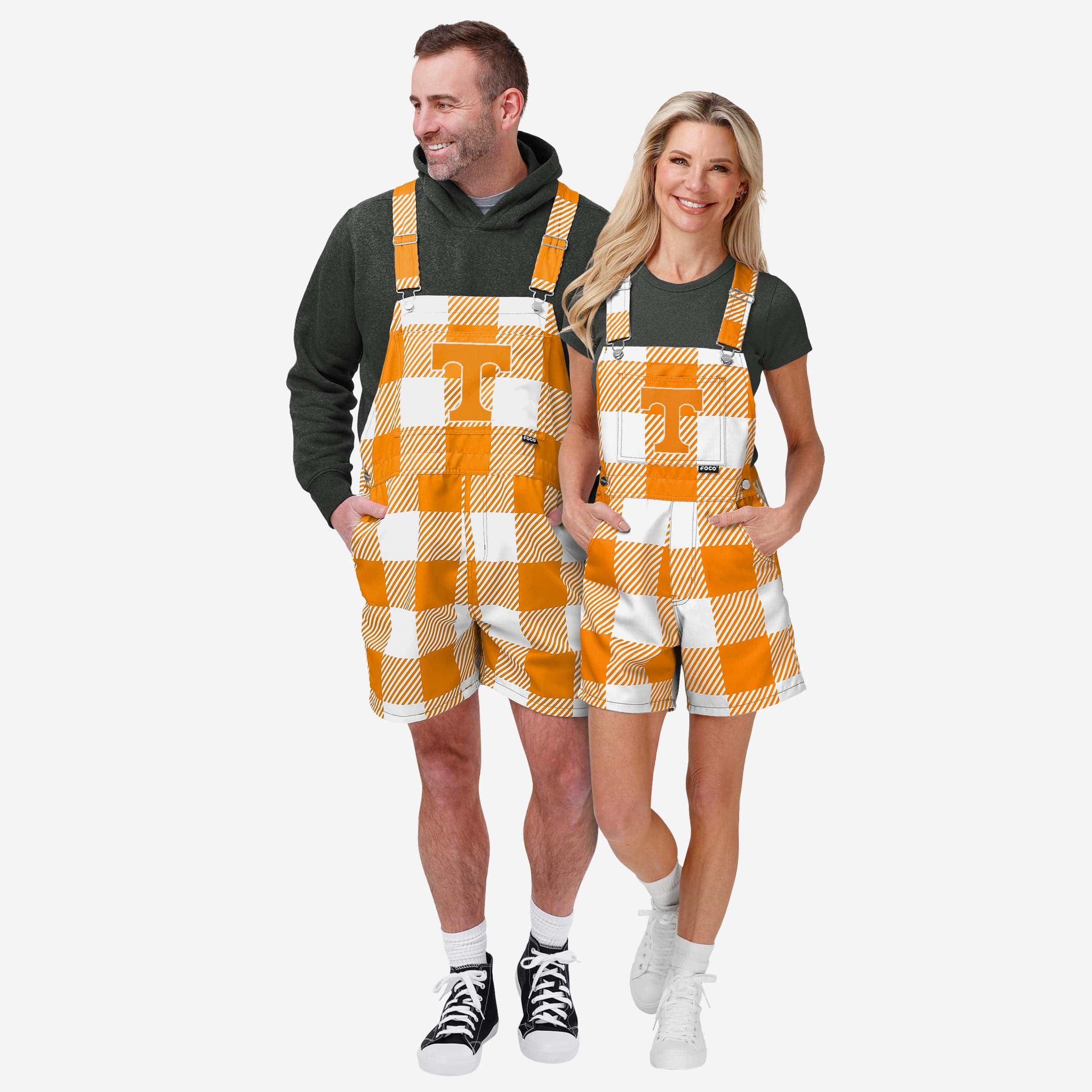 Tennessee Volunteers Mens Plaid Bib Shortalls - Image 3