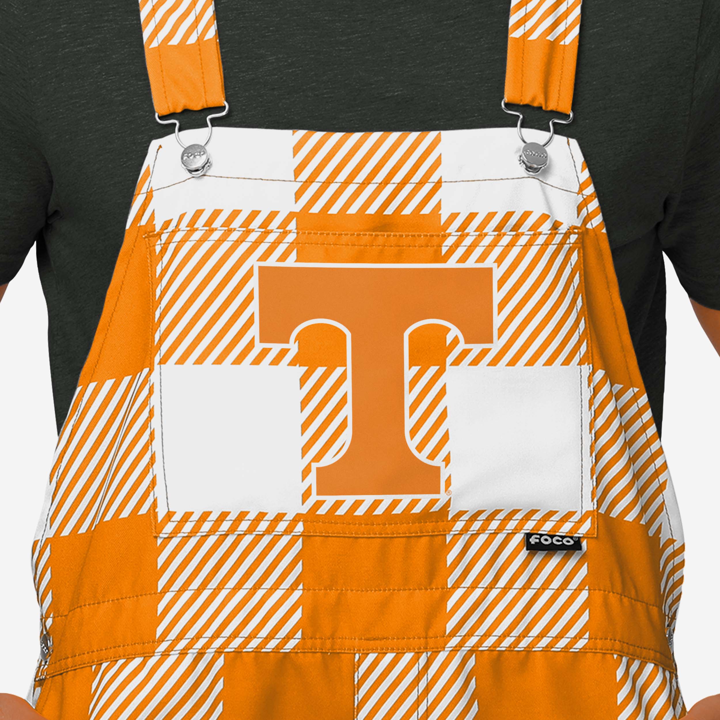 Tennessee Volunteers Mens Plaid Bib Shortalls - Image 4