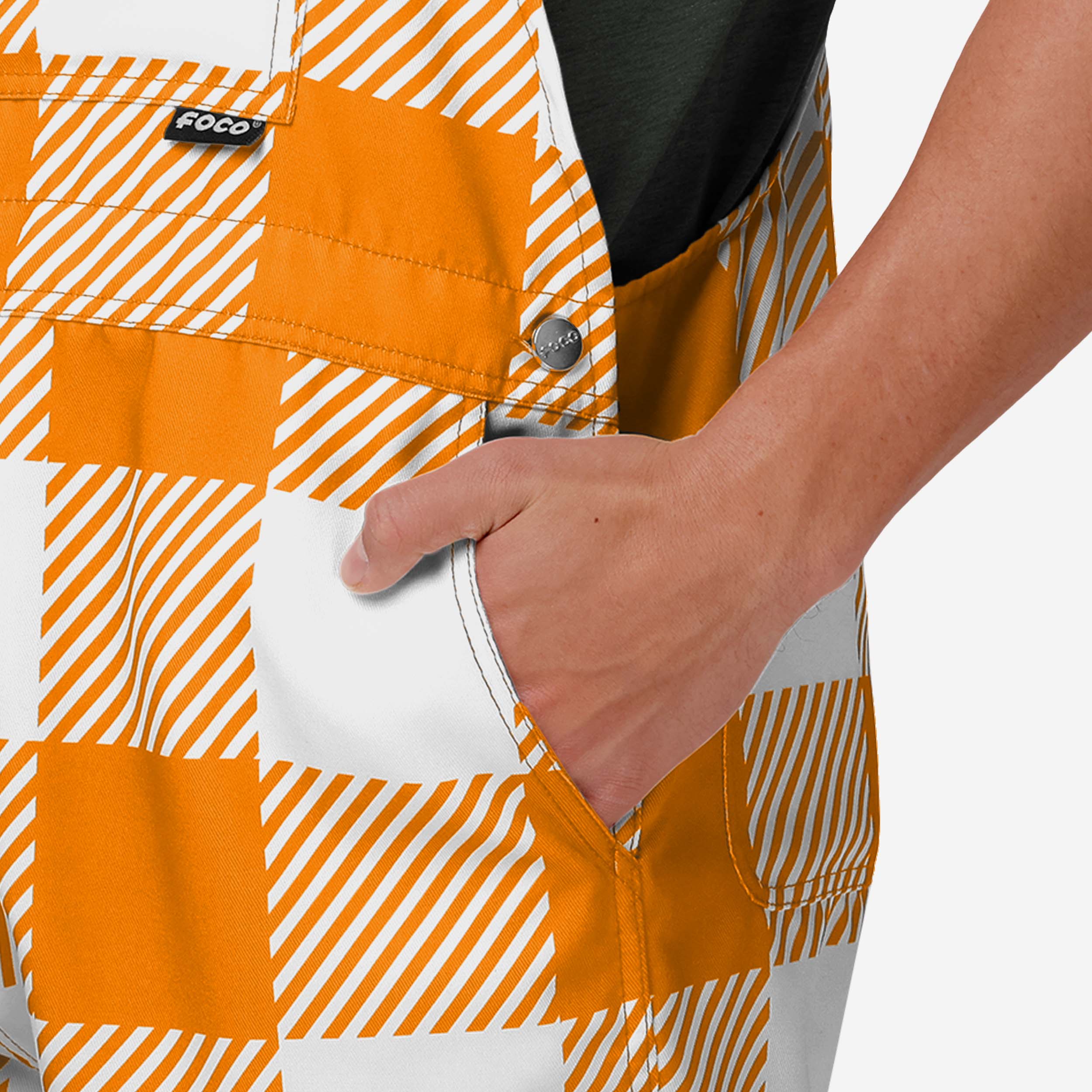 Tennessee Volunteers Mens Plaid Bib Shortalls - Image 5
