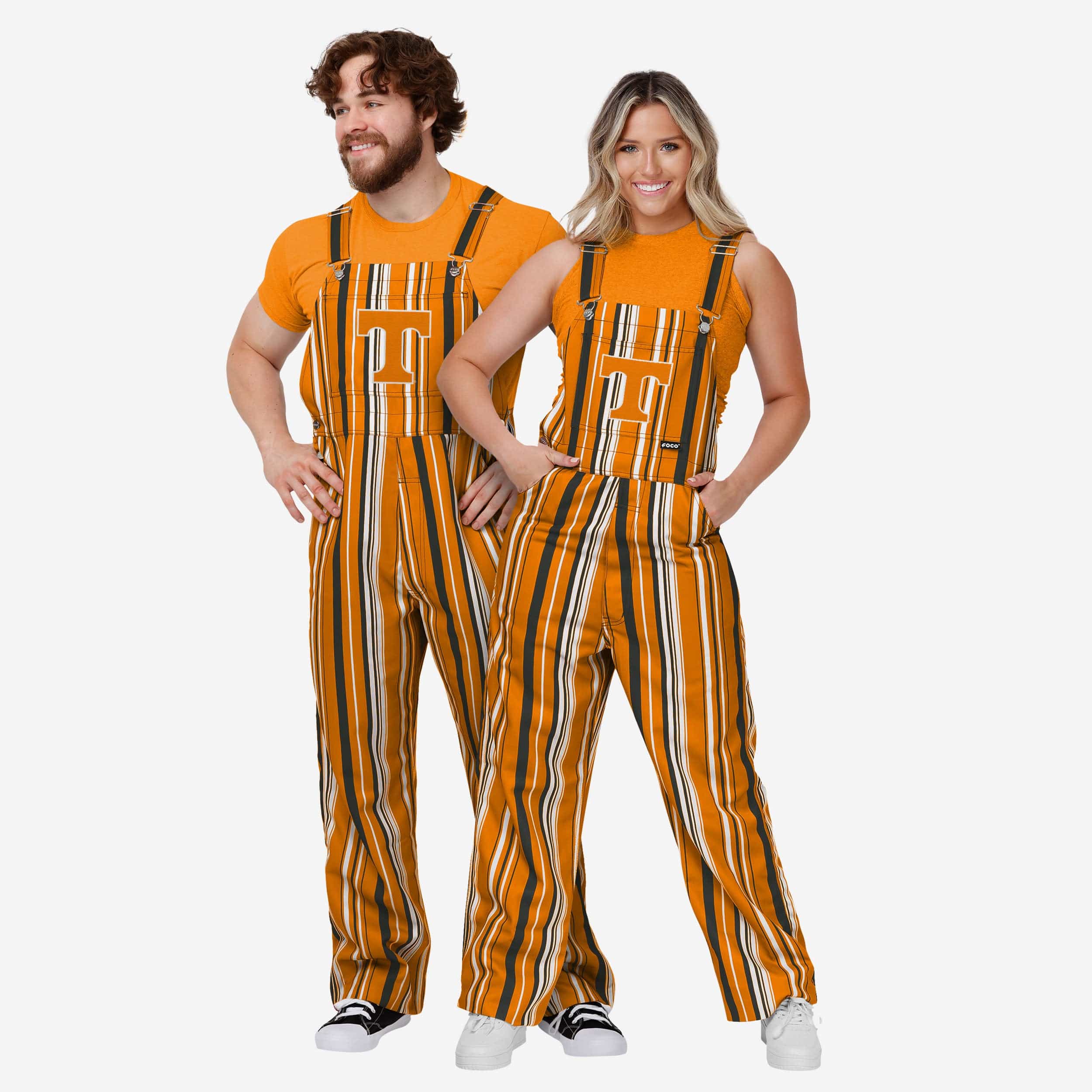 Tennessee Volunteers Womens Hyper Stripe Bib Overalls - Image 3