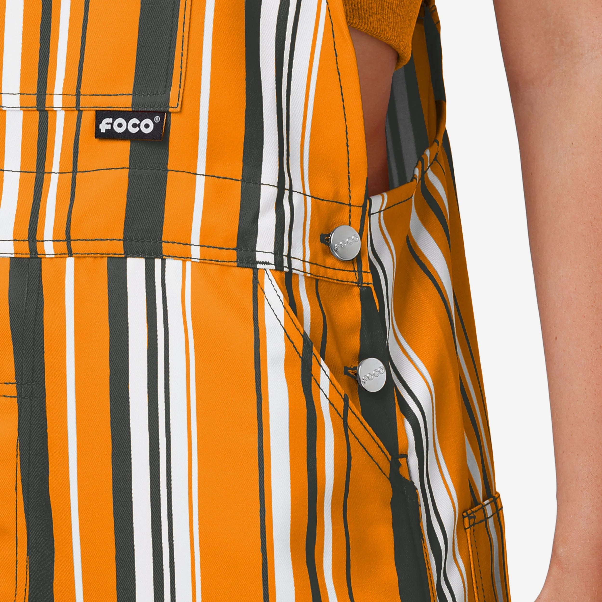 Tennessee Volunteers Womens Hyper Stripe Bib Overalls - Image 5