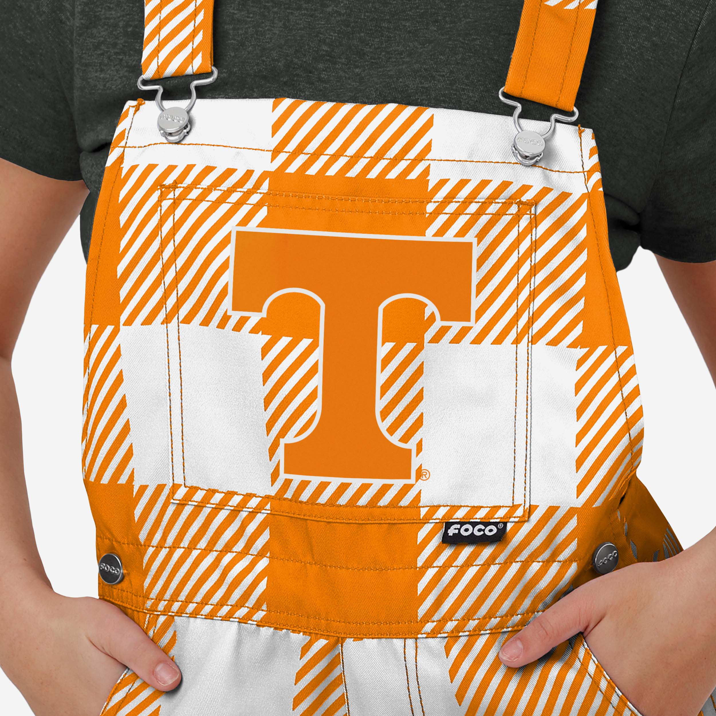 Tennessee Volunteers Womens Plaid Bib Shortalls - Image 4