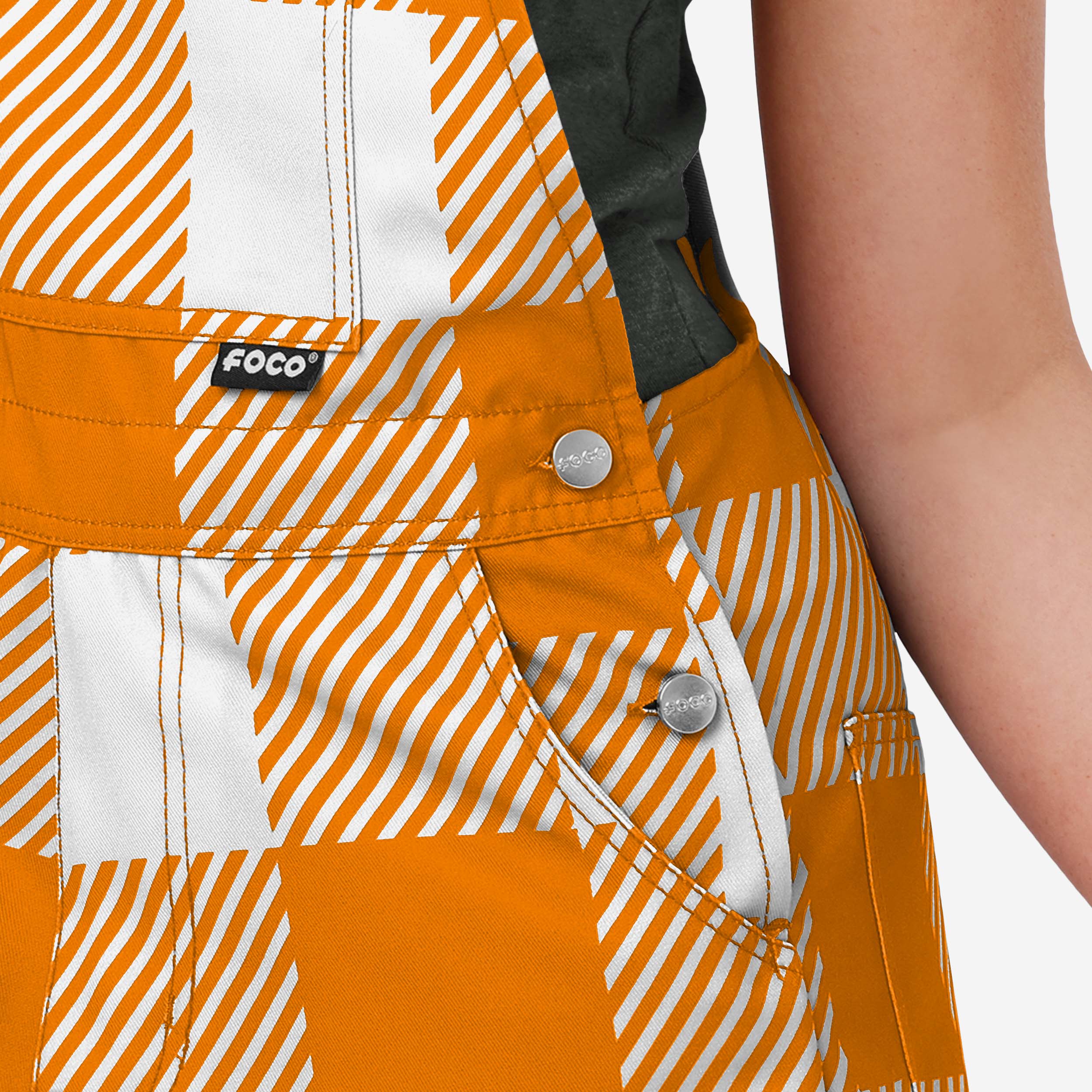 Tennessee Volunteers Womens Plaid Bib Shortalls - Image 5