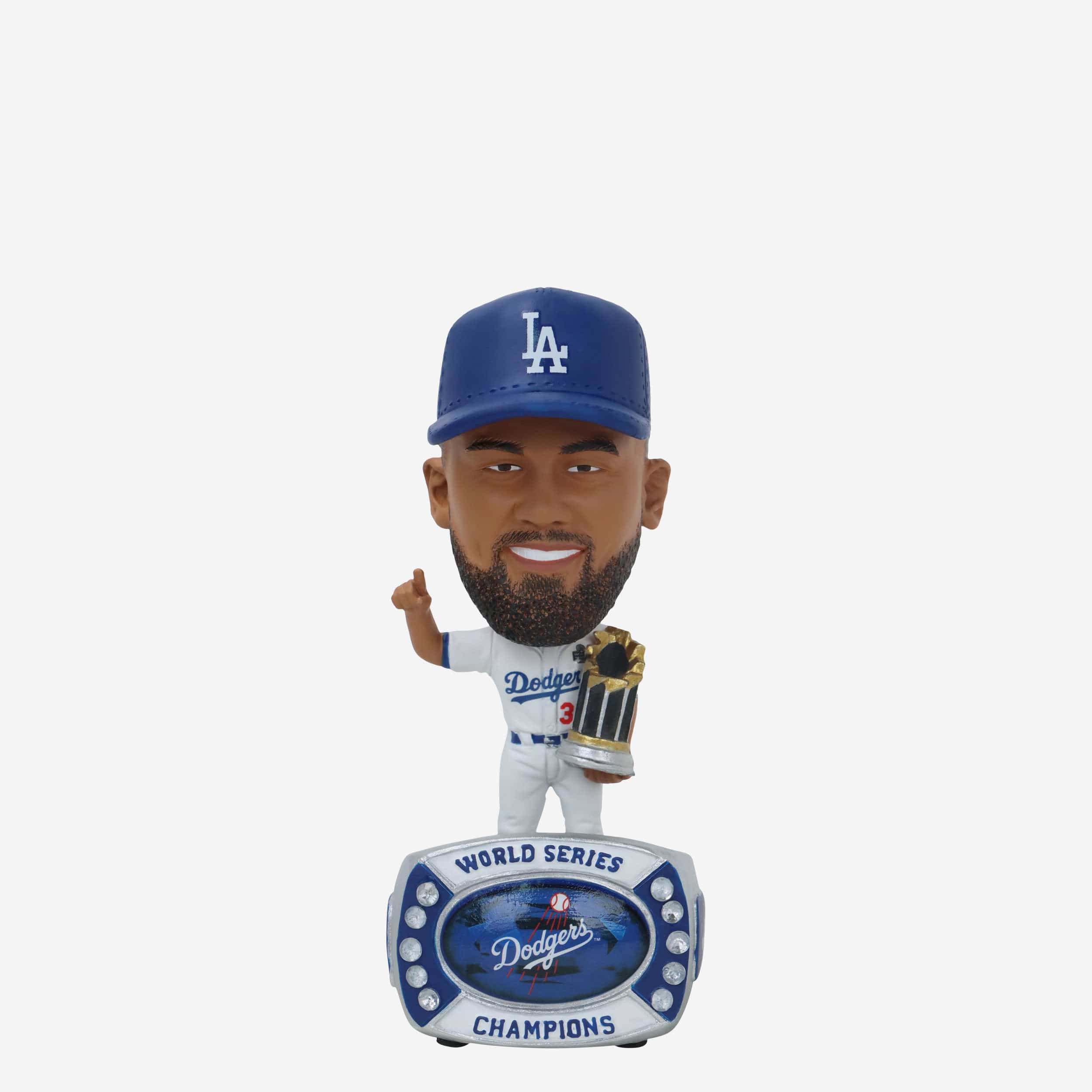 Teoscar Hernandez Los Angeles Dodgers 2024 World Series Champions Ring Base Mini Bighead Bobblehead