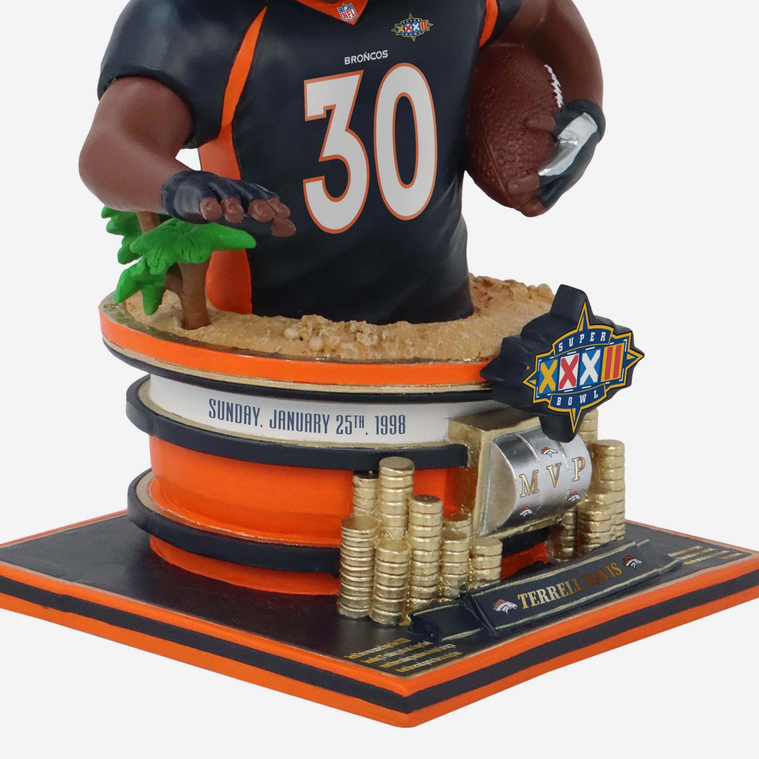 Terrell Davis Denver Broncos Super Bowl XXXII MVP Bust Bighead Bobblehead - Image 3