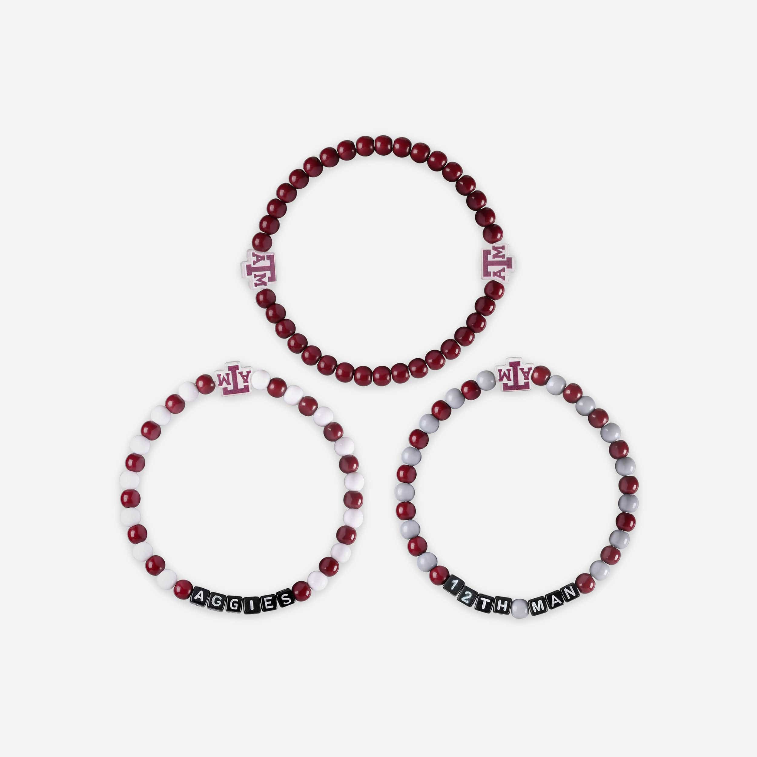 Texas A&M Aggies 3 Pack Beaded Friendship Bracelet - Image 3