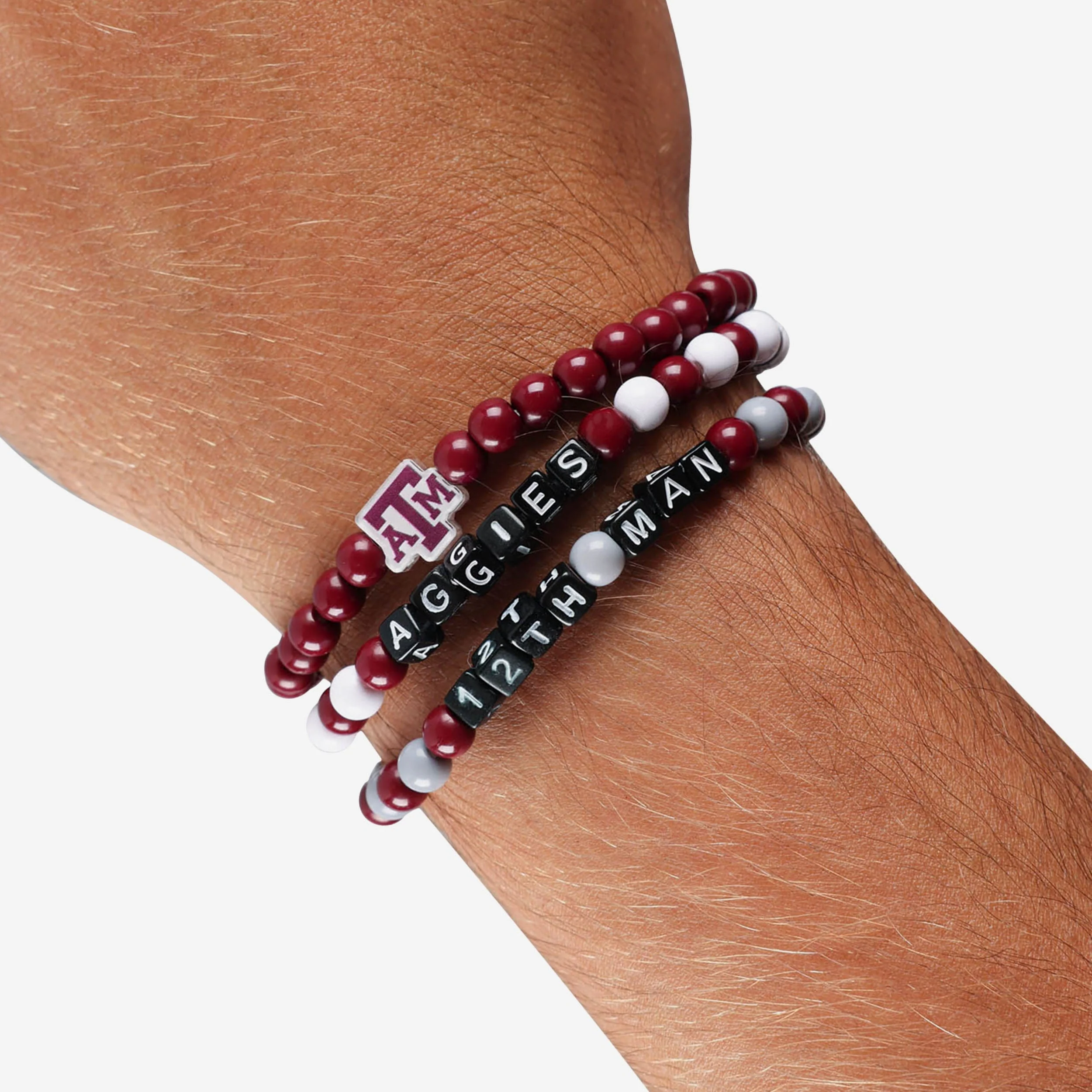 Texas A&M Aggies 3 Pack Beaded Friendship Bracelet - Image 4