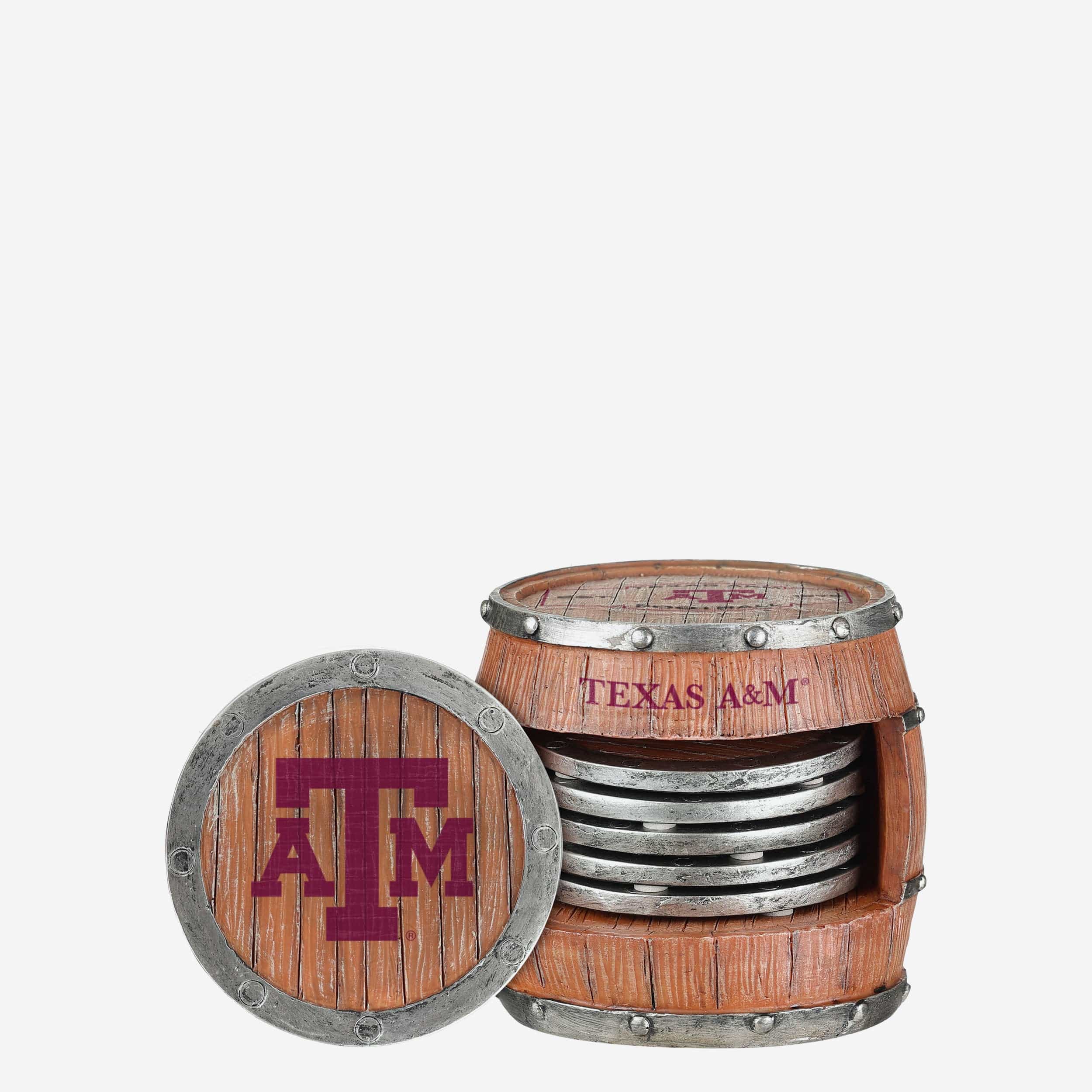 Texas A&M Aggies 5 Pack Barrel Coaster Set