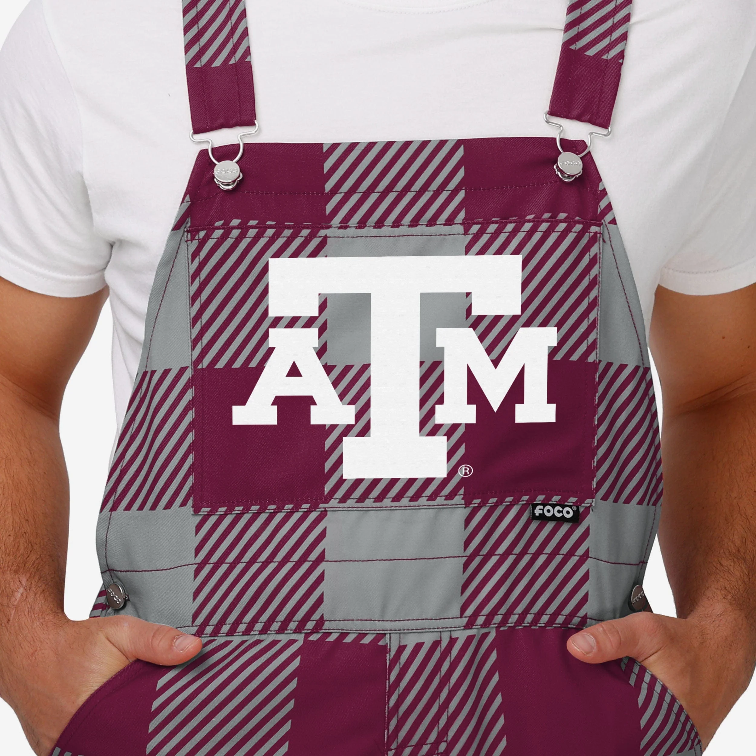 Texas A&M Aggies Mens Plaid Bib Overalls - Image 4