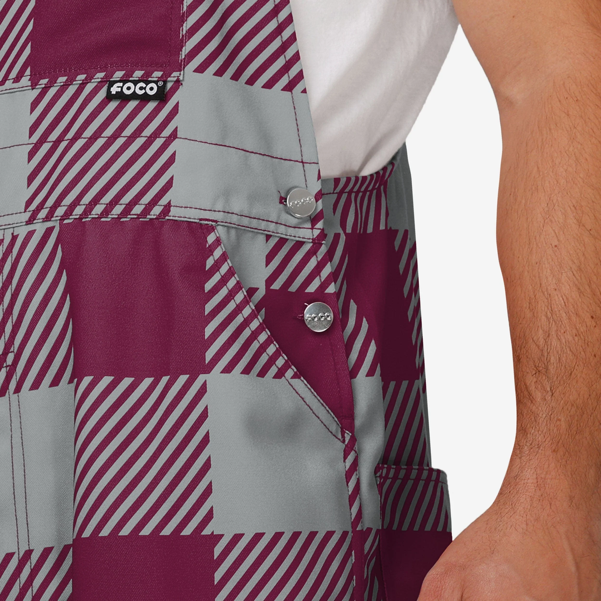 Texas A&M Aggies Mens Plaid Bib Overalls - Image 5