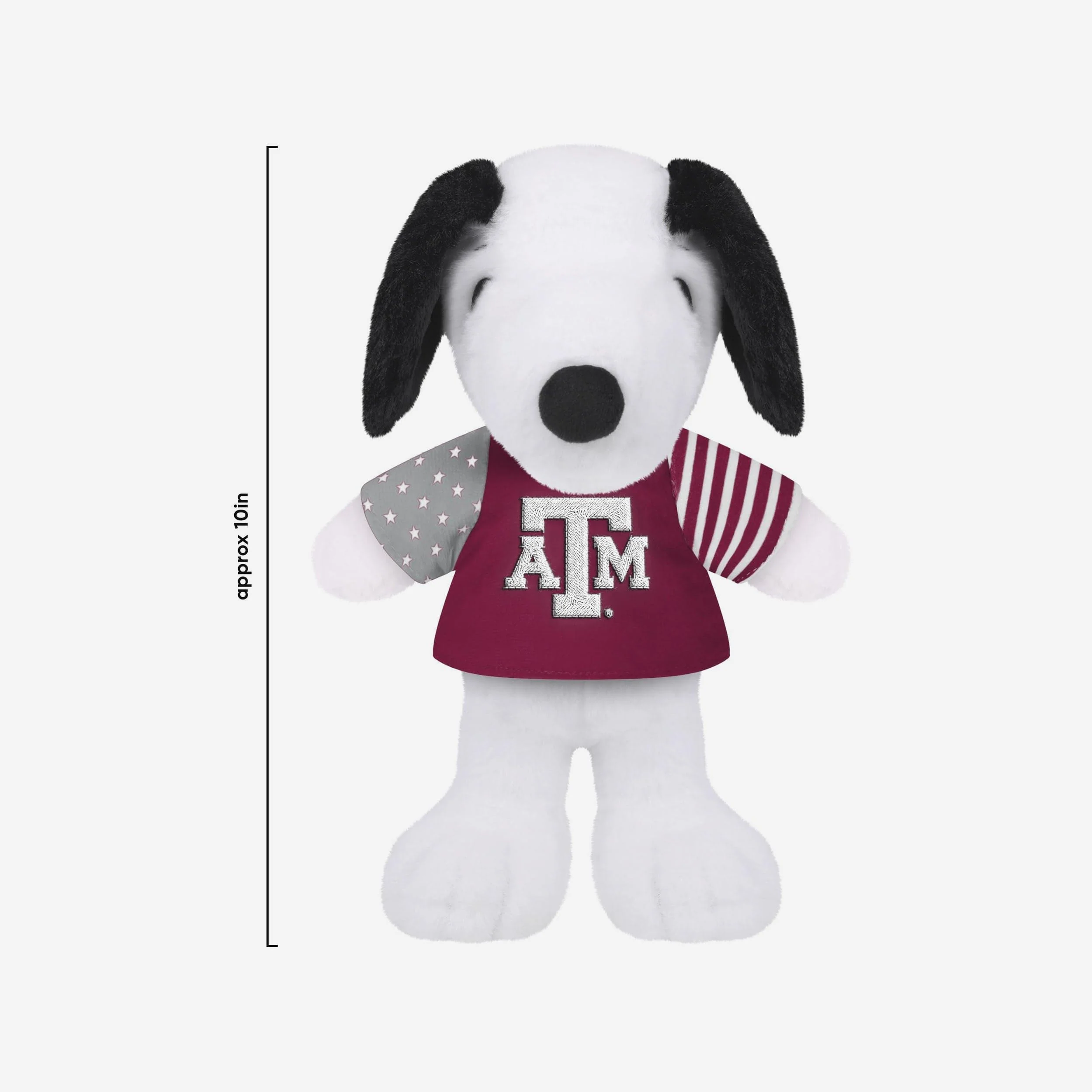 Texas A&M Aggies USA Flag Snoopy Peanuts Team Jersey Plush - Image 3