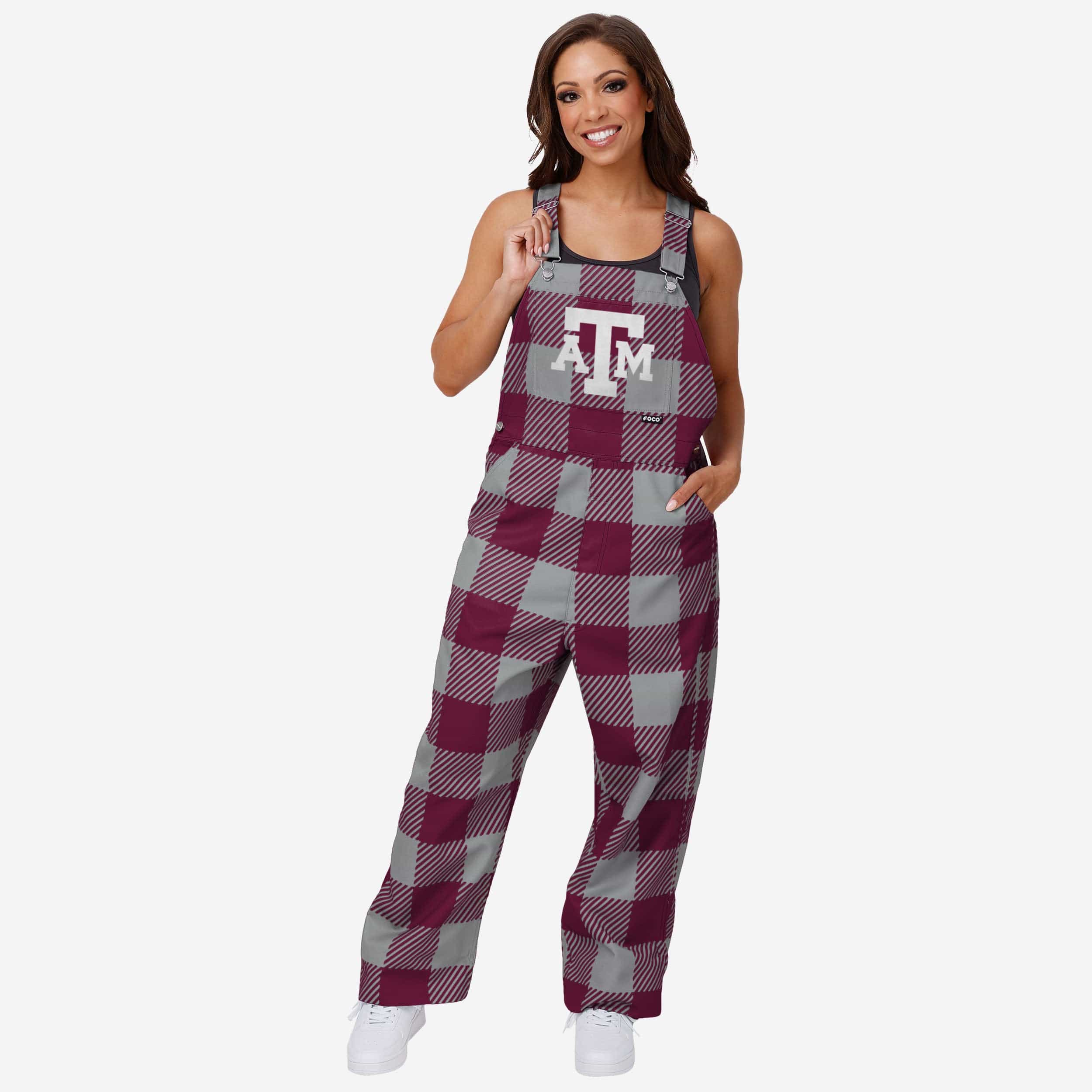 Texas A&M Aggies Womens Plaid Bib Overalls