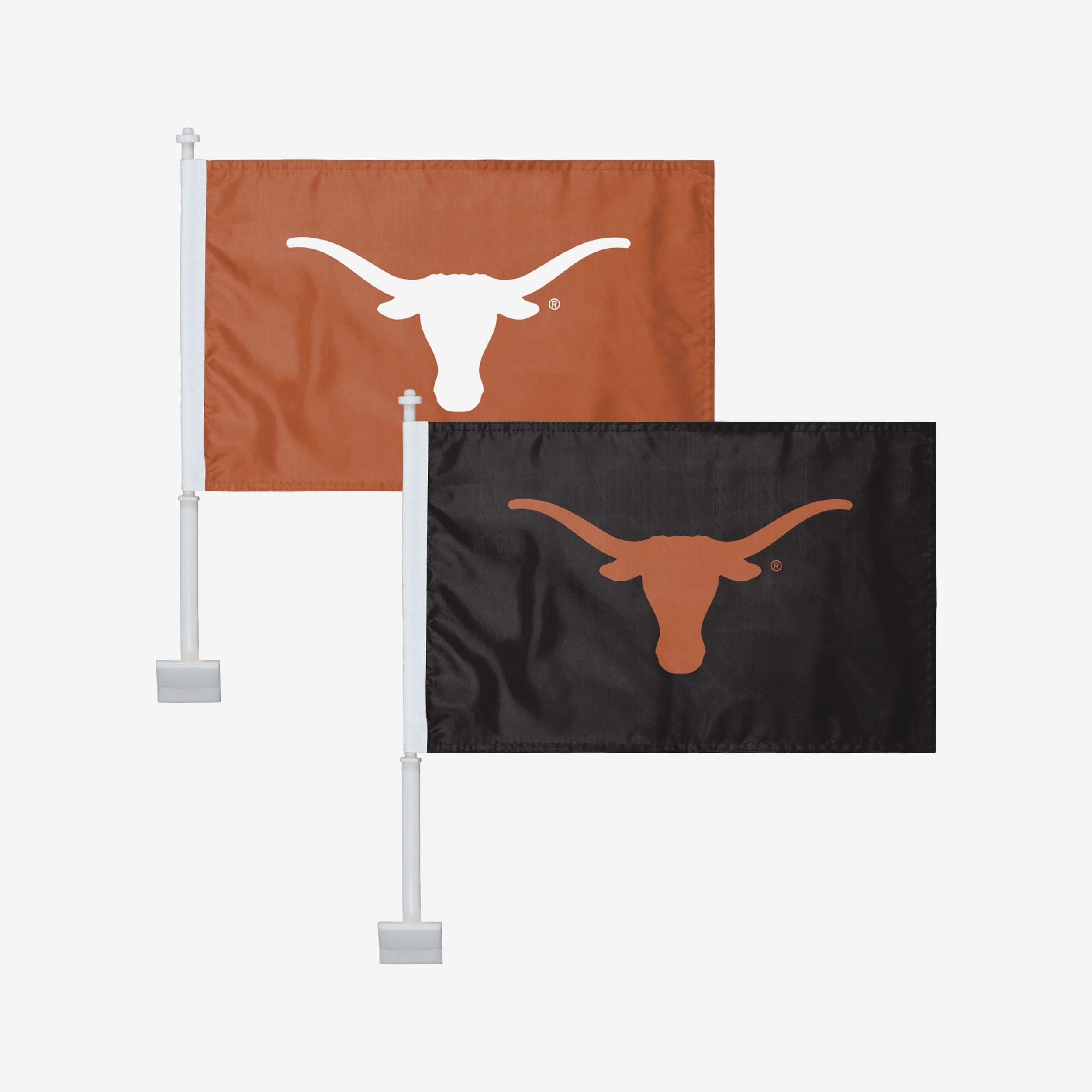 Texas Longhorns 2 Pack Solid Car Flag