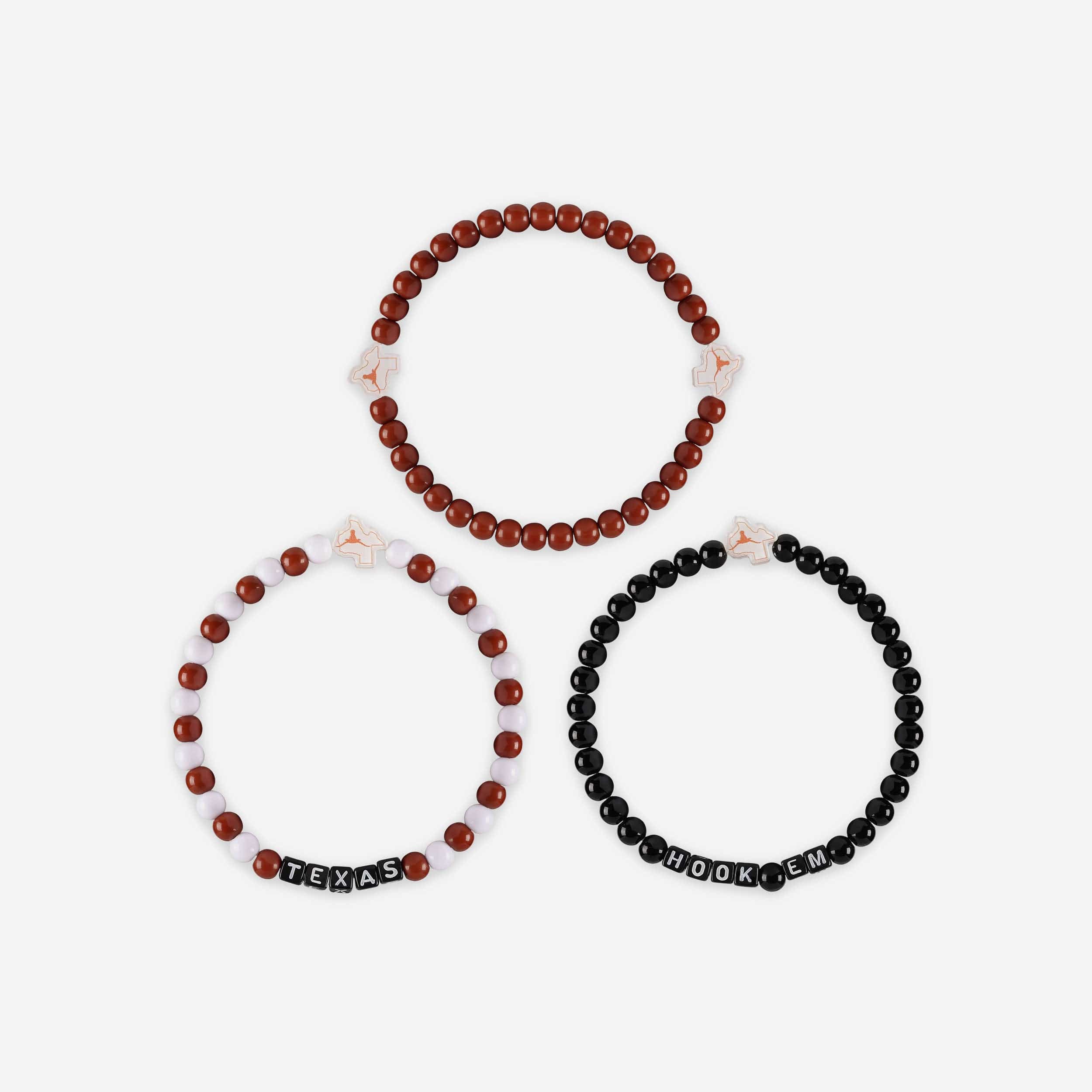Texas Longhorns 3 Pack Beaded Friendship Bracelet - Image 3