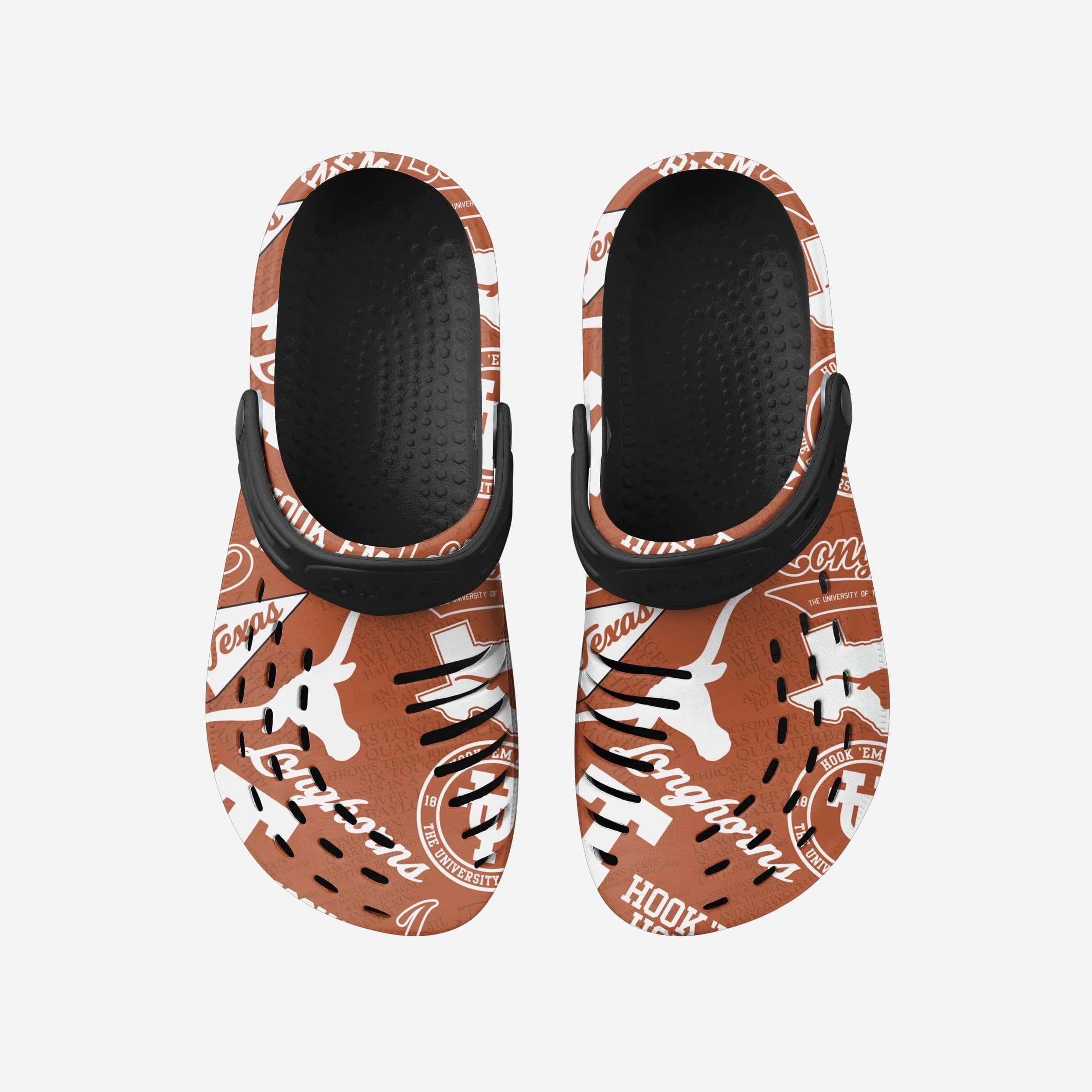 Texas Longhorns Historic Print Clog With Strap - Image 4