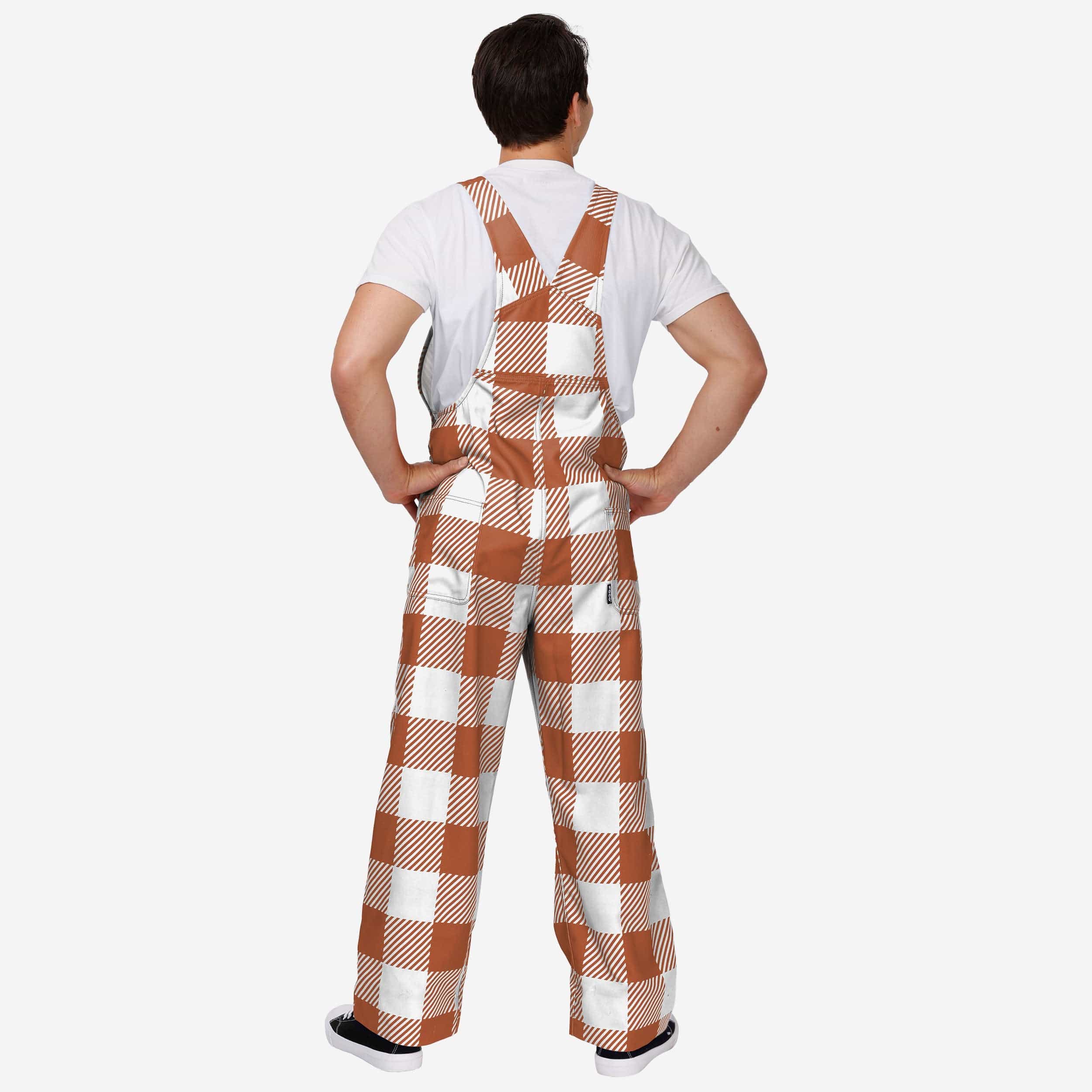 Texas Longhorns Mens Plaid Bib Overalls - Image 2