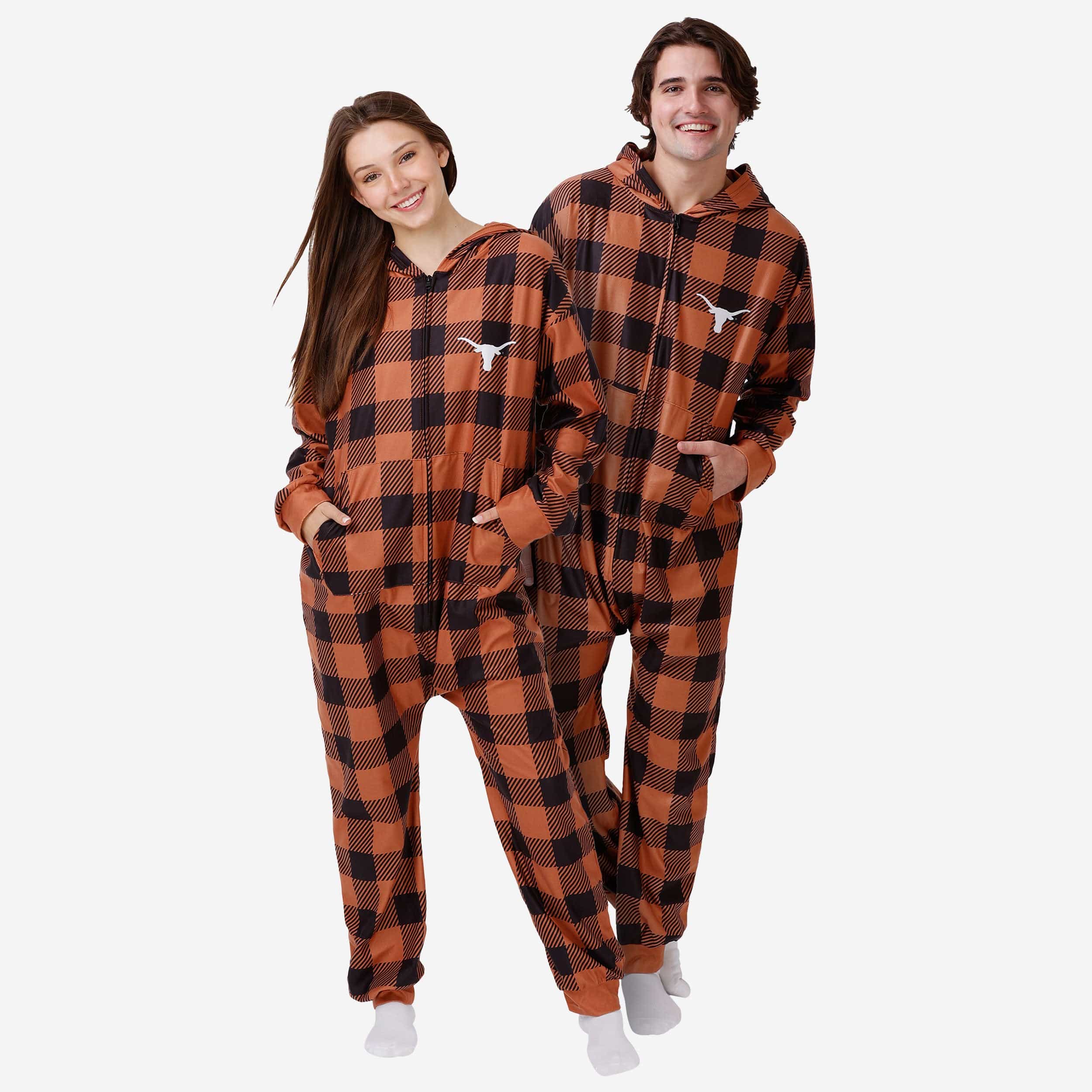 Texas Longhorns Plaid One Piece Pajamas