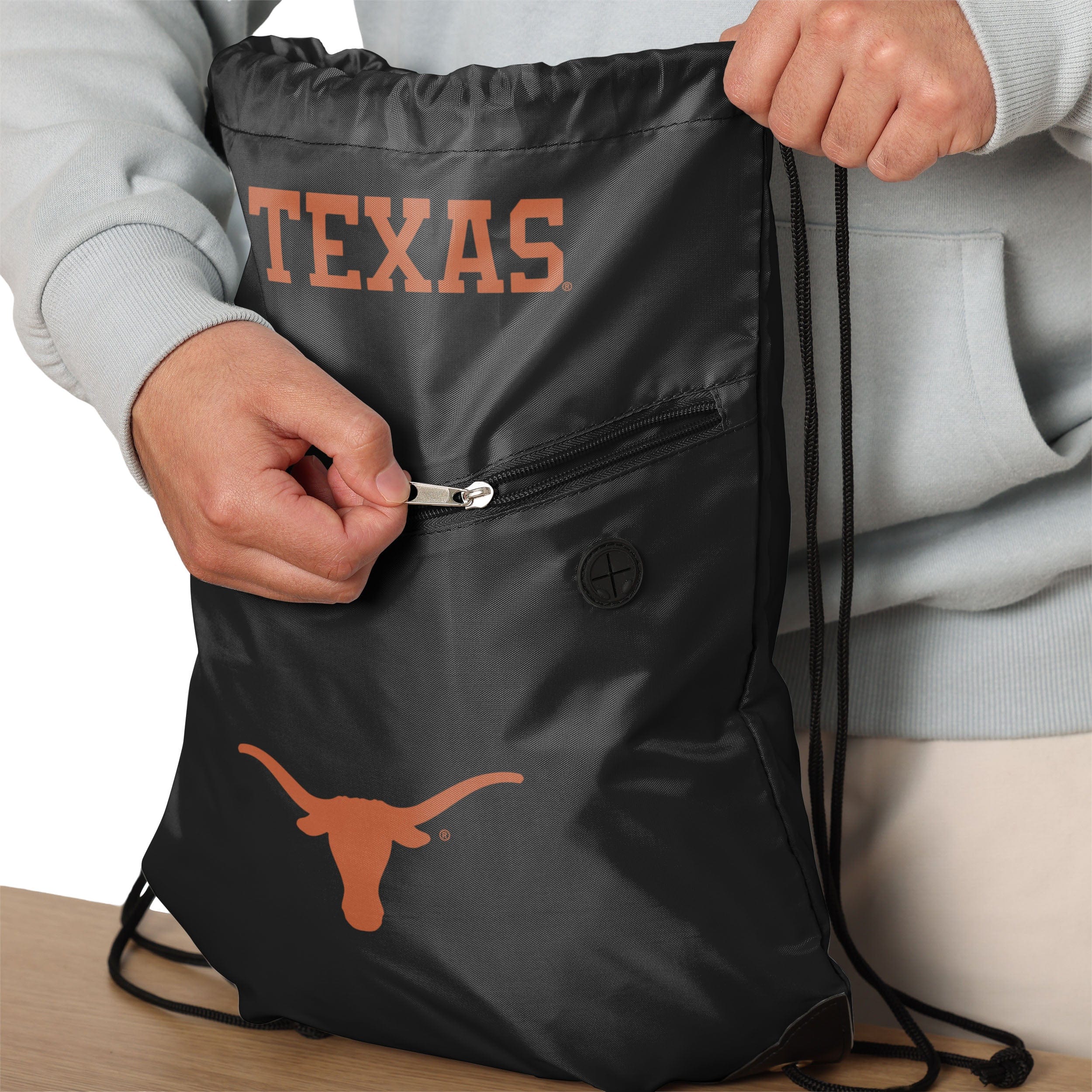 Texas Longhorns Pocket Drawstring Backpack - Image 4