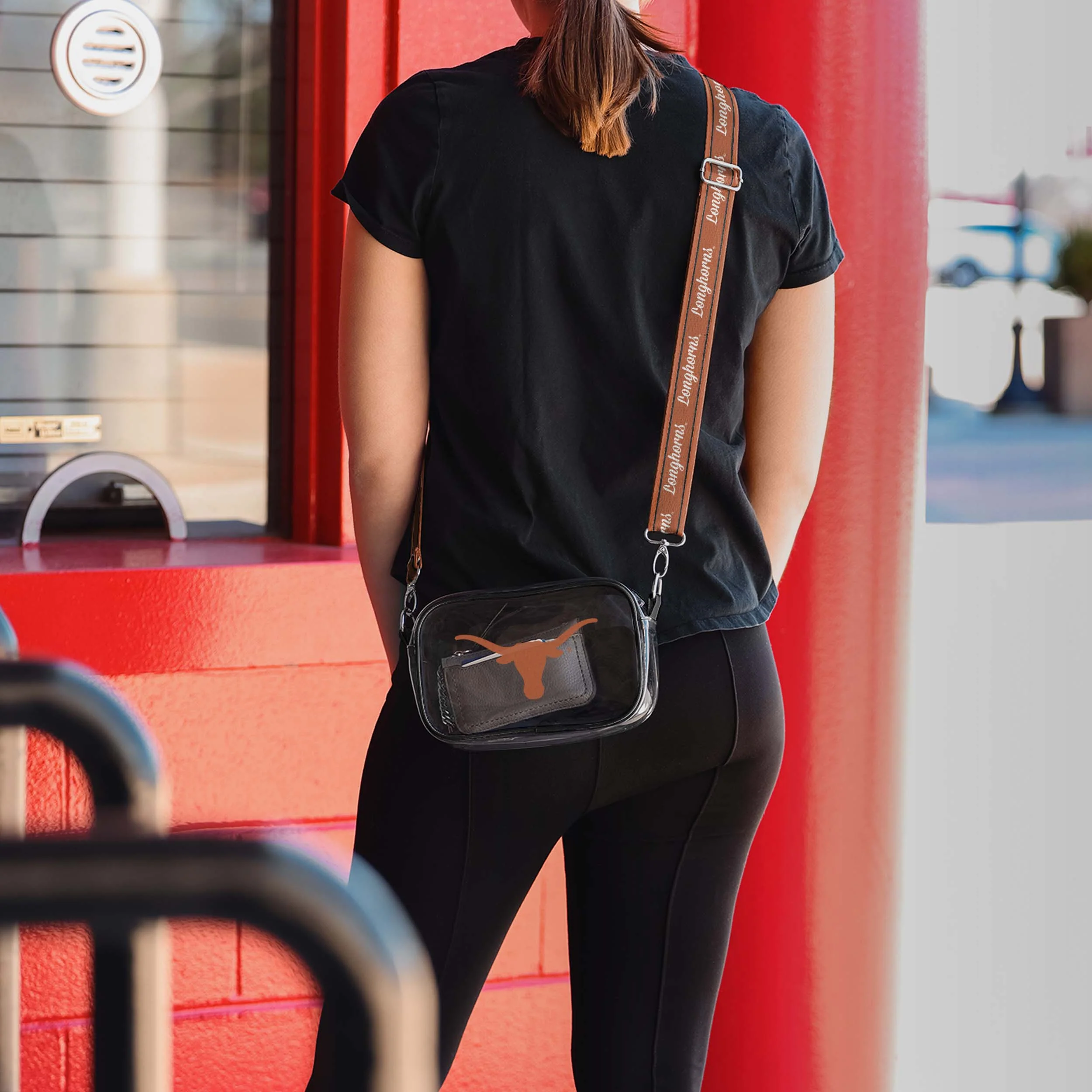 Texas Longhorns Team Stripe Clear Crossbody Bag - Image 3