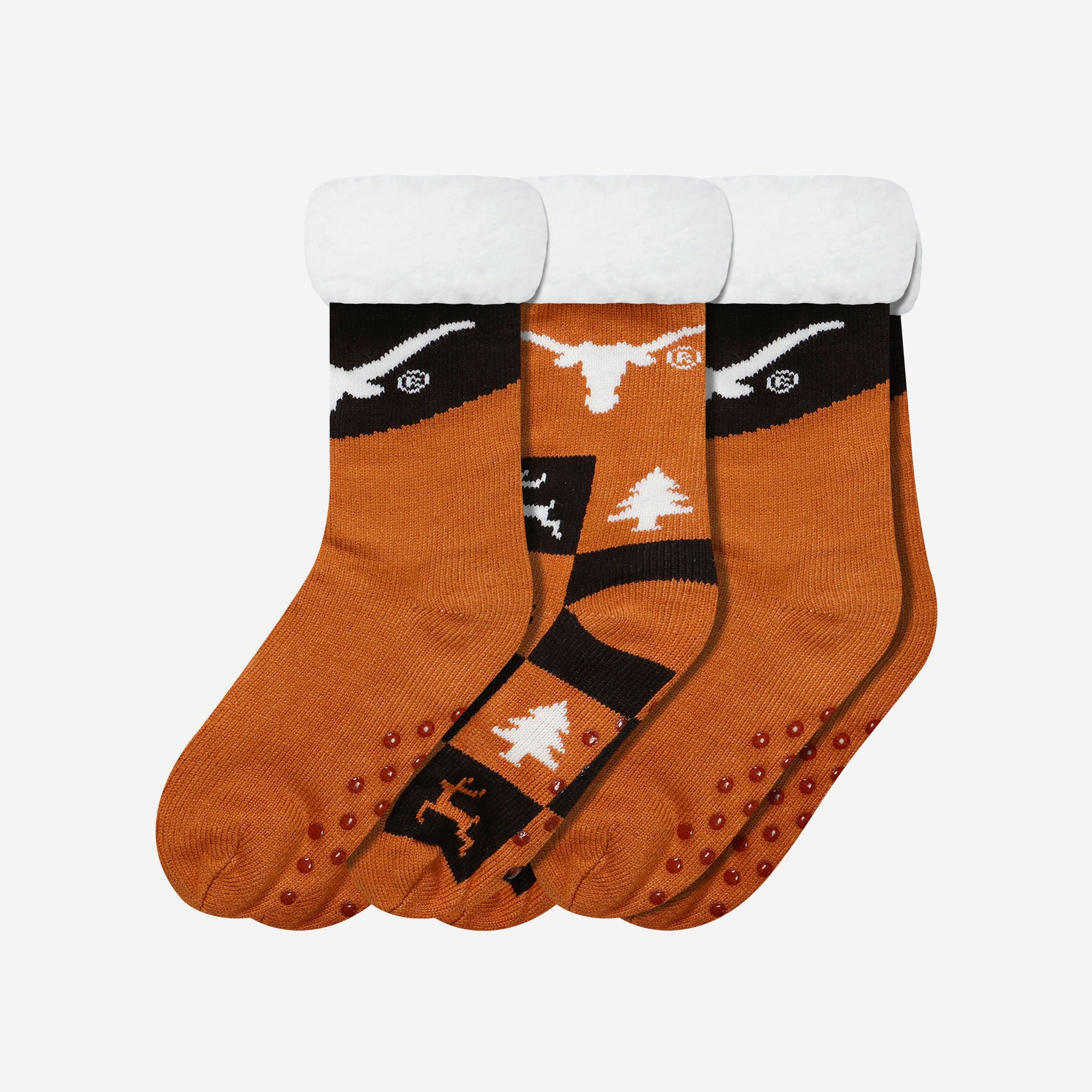 Texas Longhorns Womens Fan Footy 3 Pack Slipper Socks