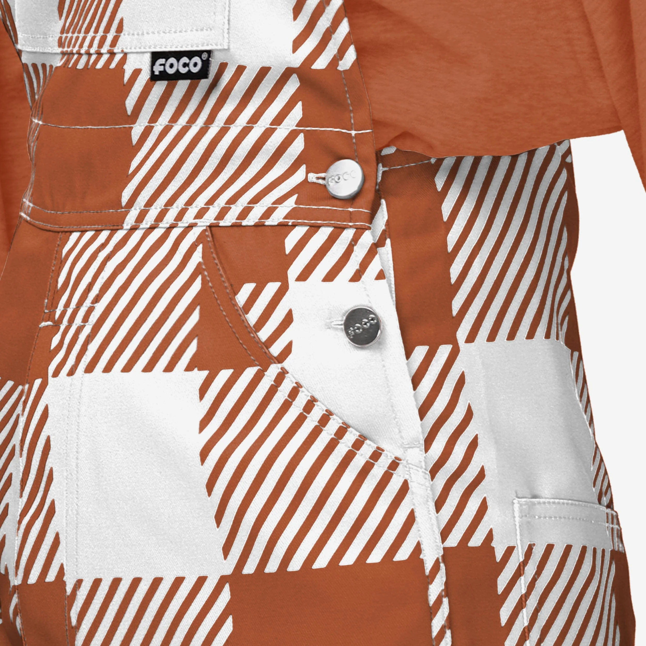 Texas Longhorns Womens Plaid Bib Overalls - Image 5