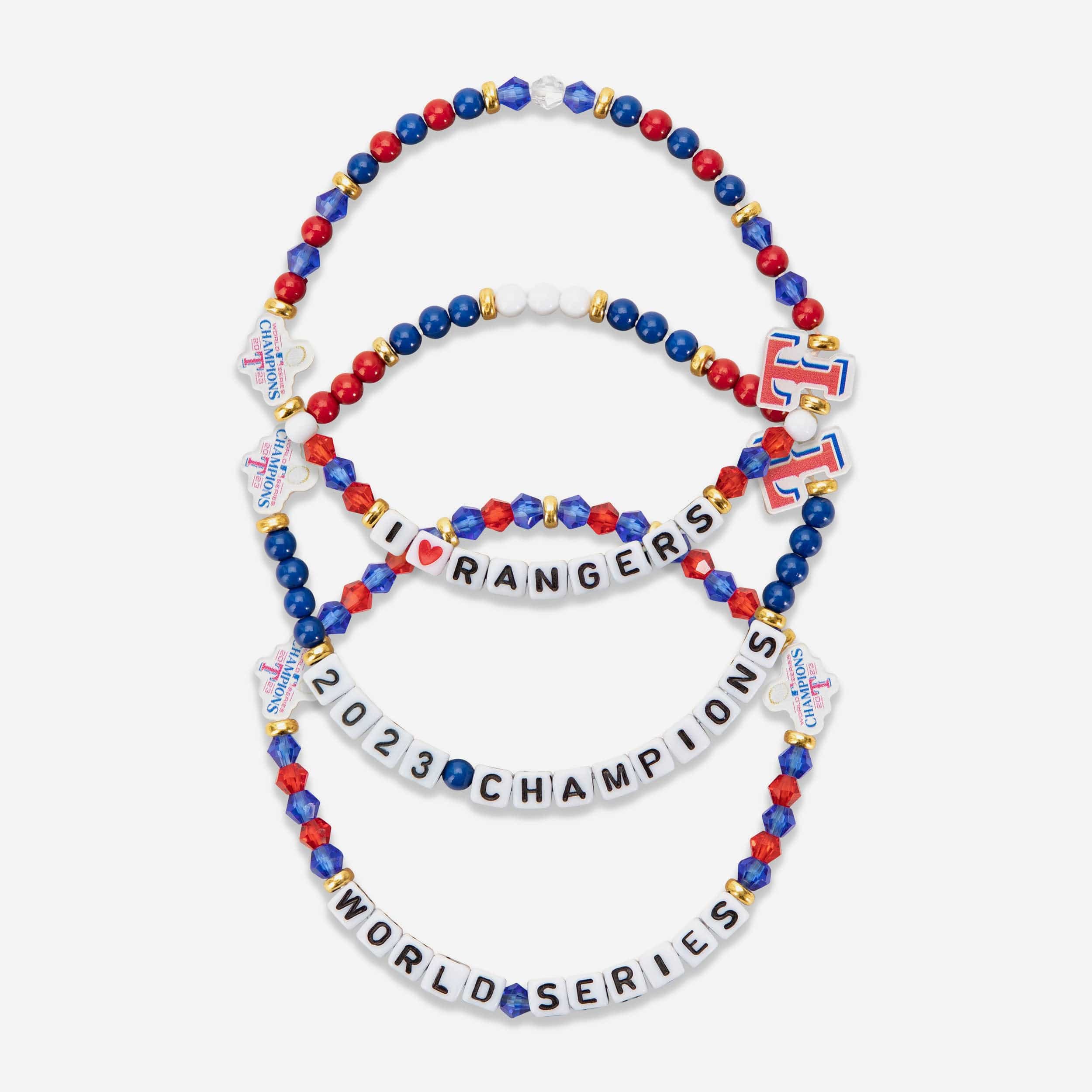 Texas Rangers 2023 World Series Champions 3 Pack Friendship Bracelet