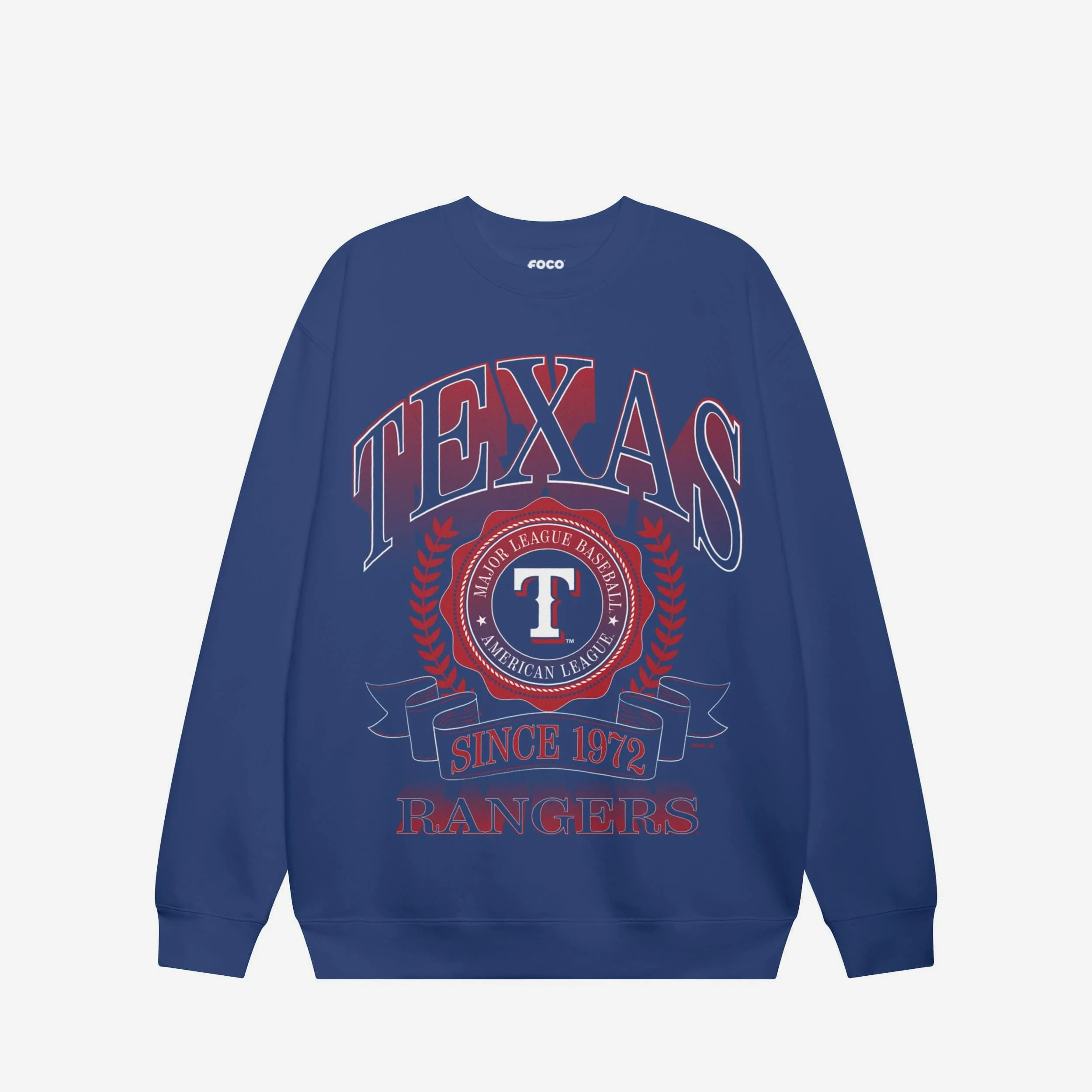 Texas Rangers Banner Crest Crew Neck Sweatshirt