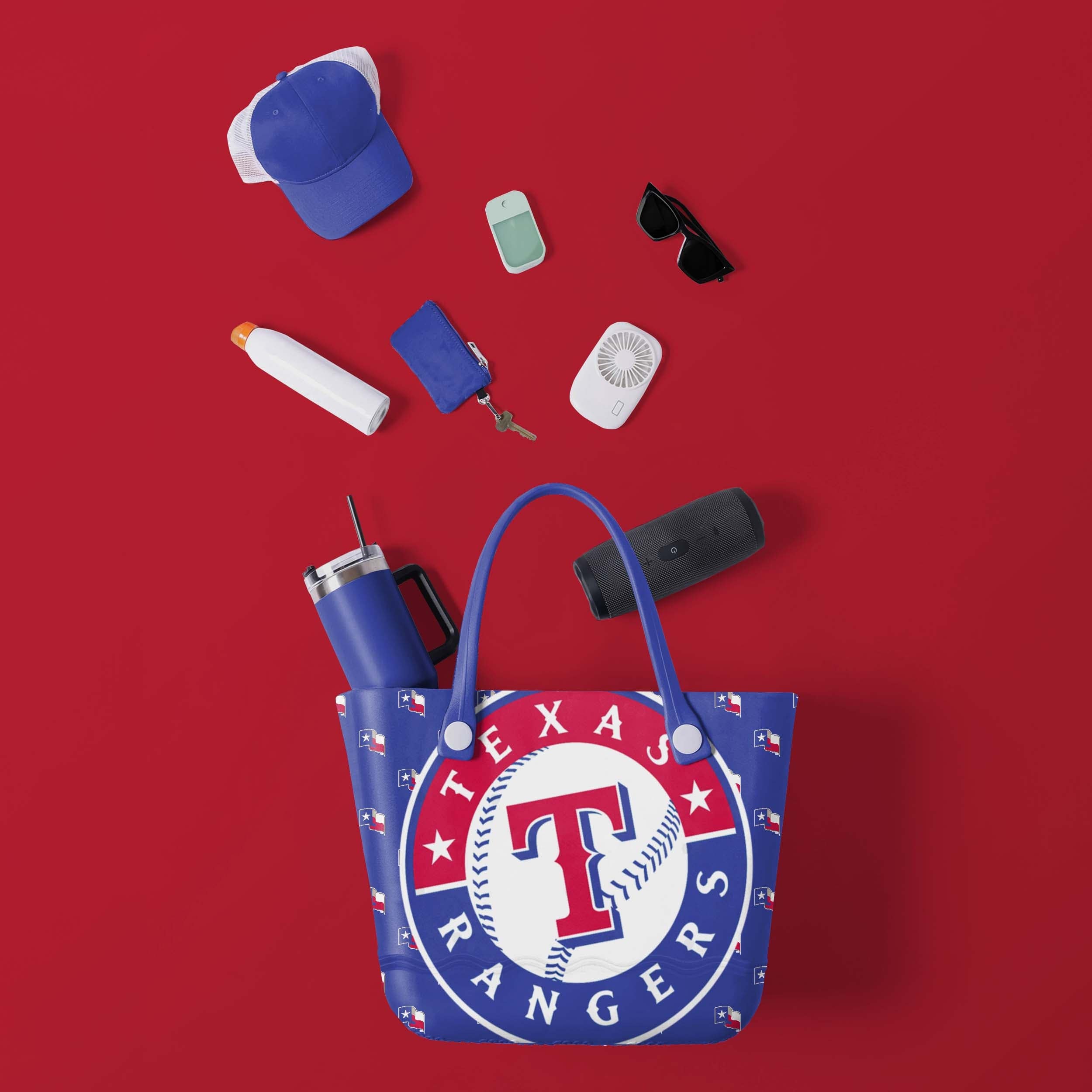 Texas Rangers Big Logo Mini Print Tailgate Tote Bag - Image 2