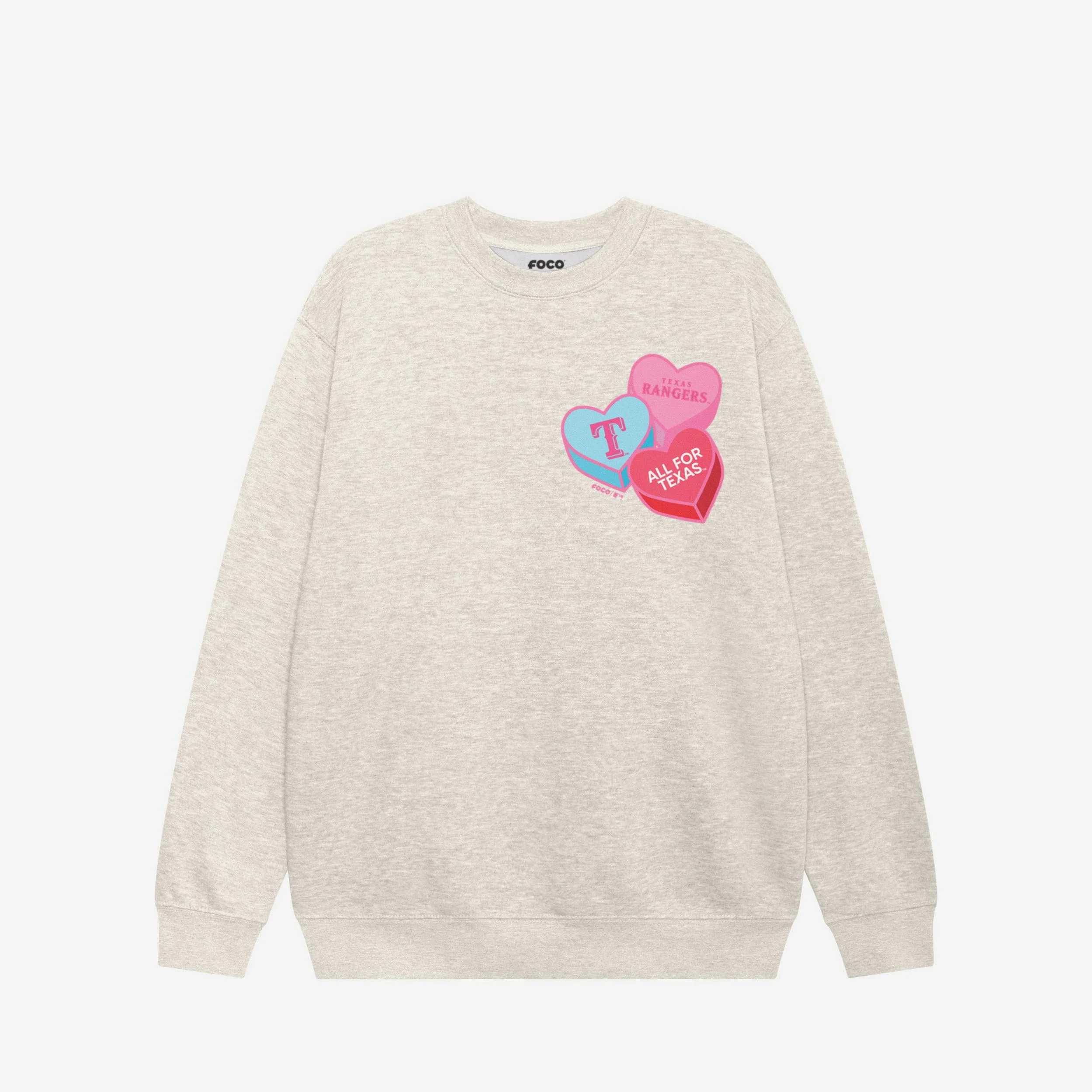 Texas Rangers Candy Heart Crew Neck Sweatshirt