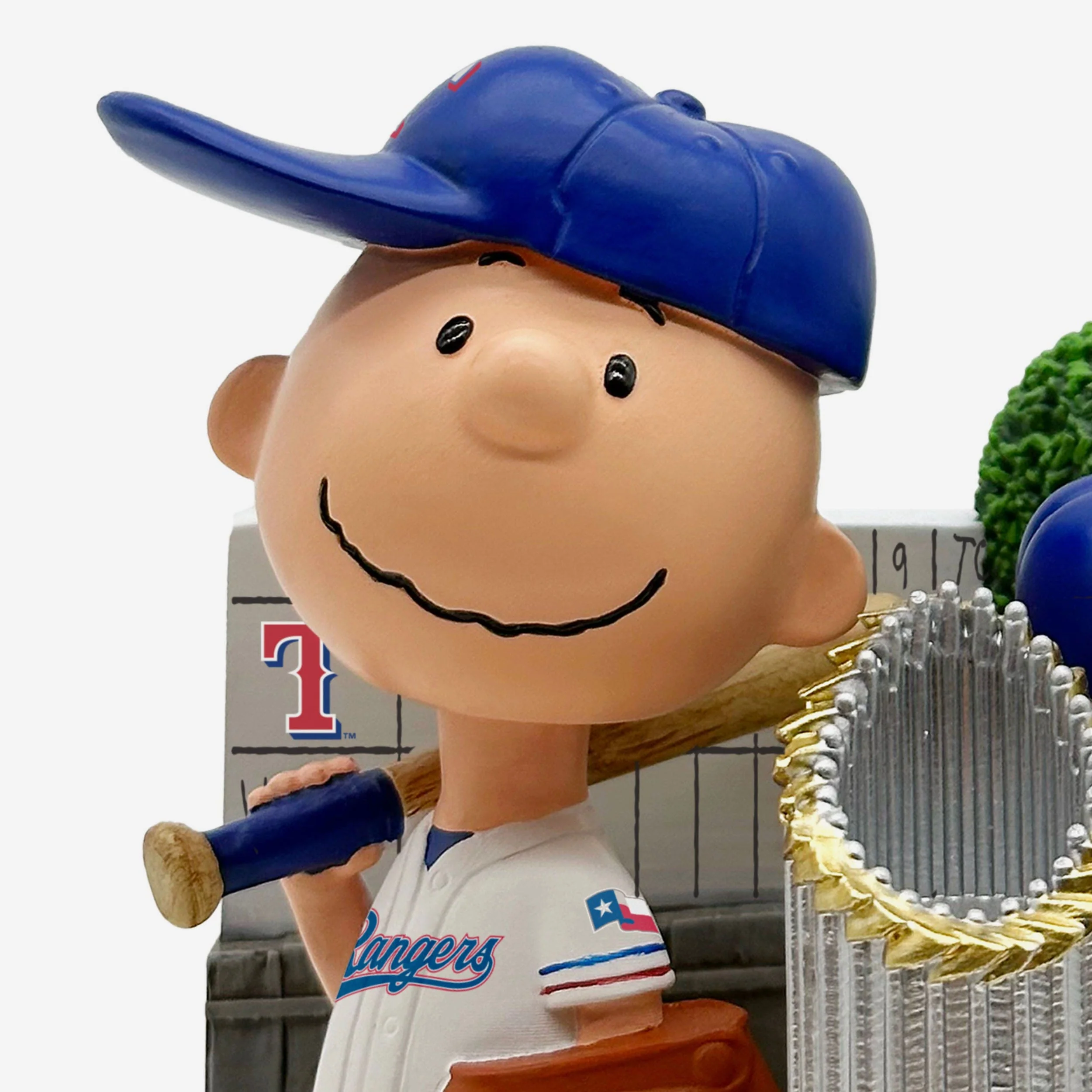Texas Rangers Charlie Brown & Snoopy Peanuts 2023 World Series Champions Trophy Dual Bobblehead - Image 2