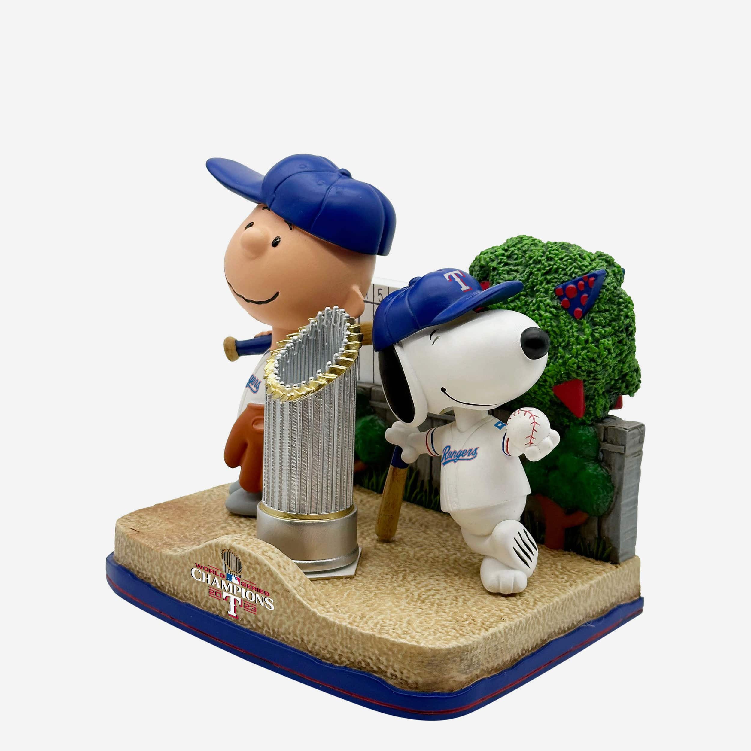 Texas Rangers Charlie Brown & Snoopy Peanuts 2023 World Series Champions Trophy Dual Bobblehead - Image 5