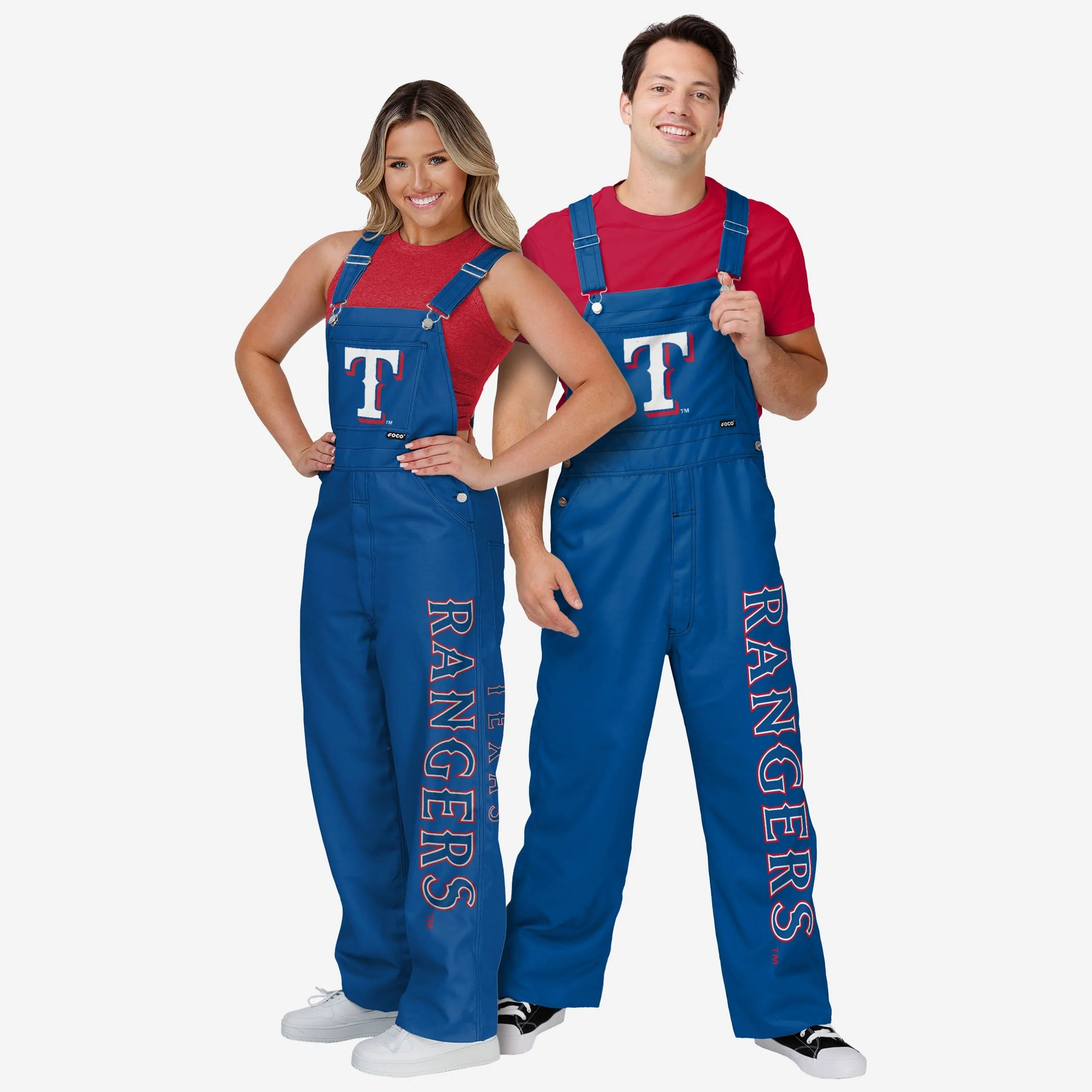 Texas Rangers Womens Big Logo Bib Overalls - Image 3