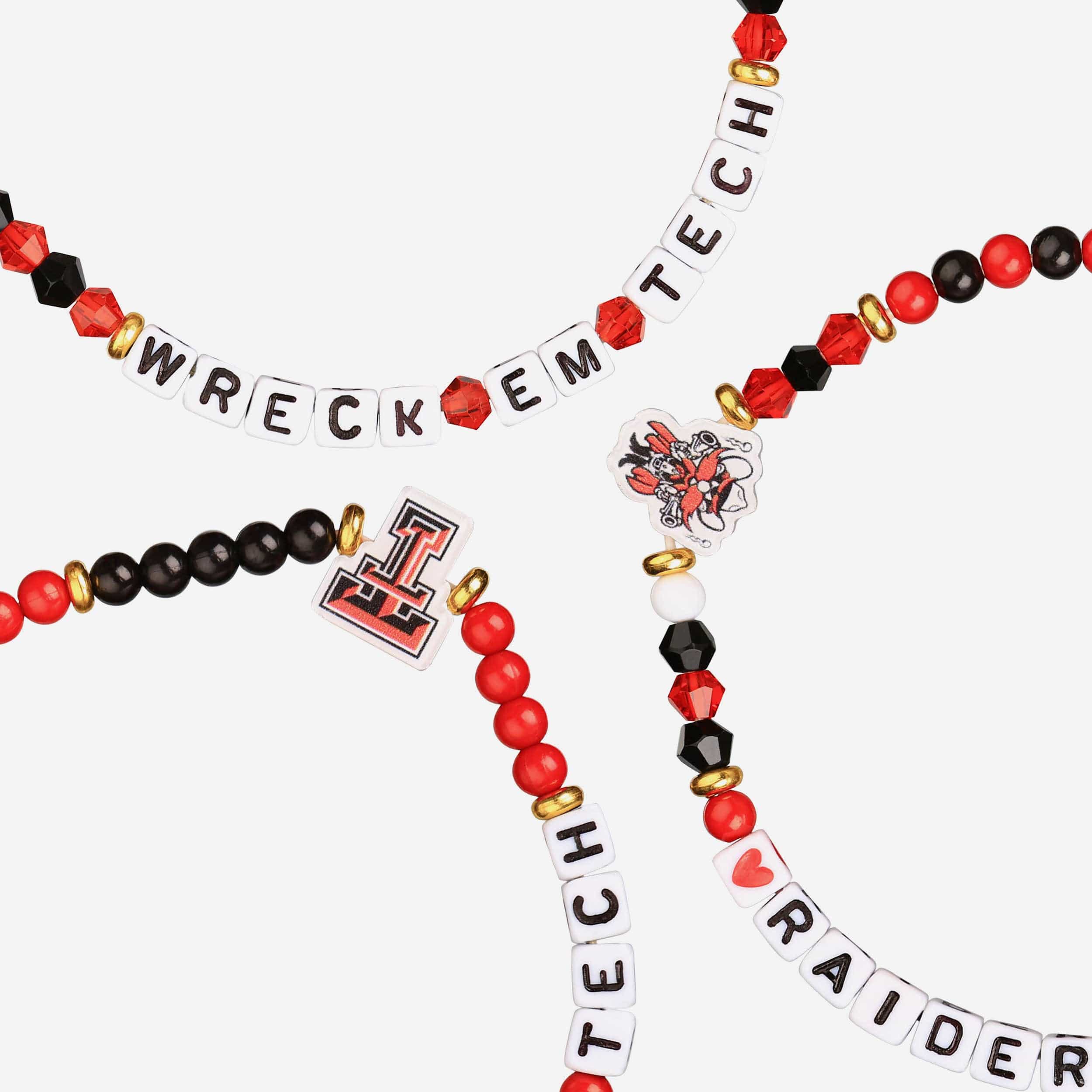 Texas Tech Red Raiders 3 Pack Friendship Bracelet - Image 2