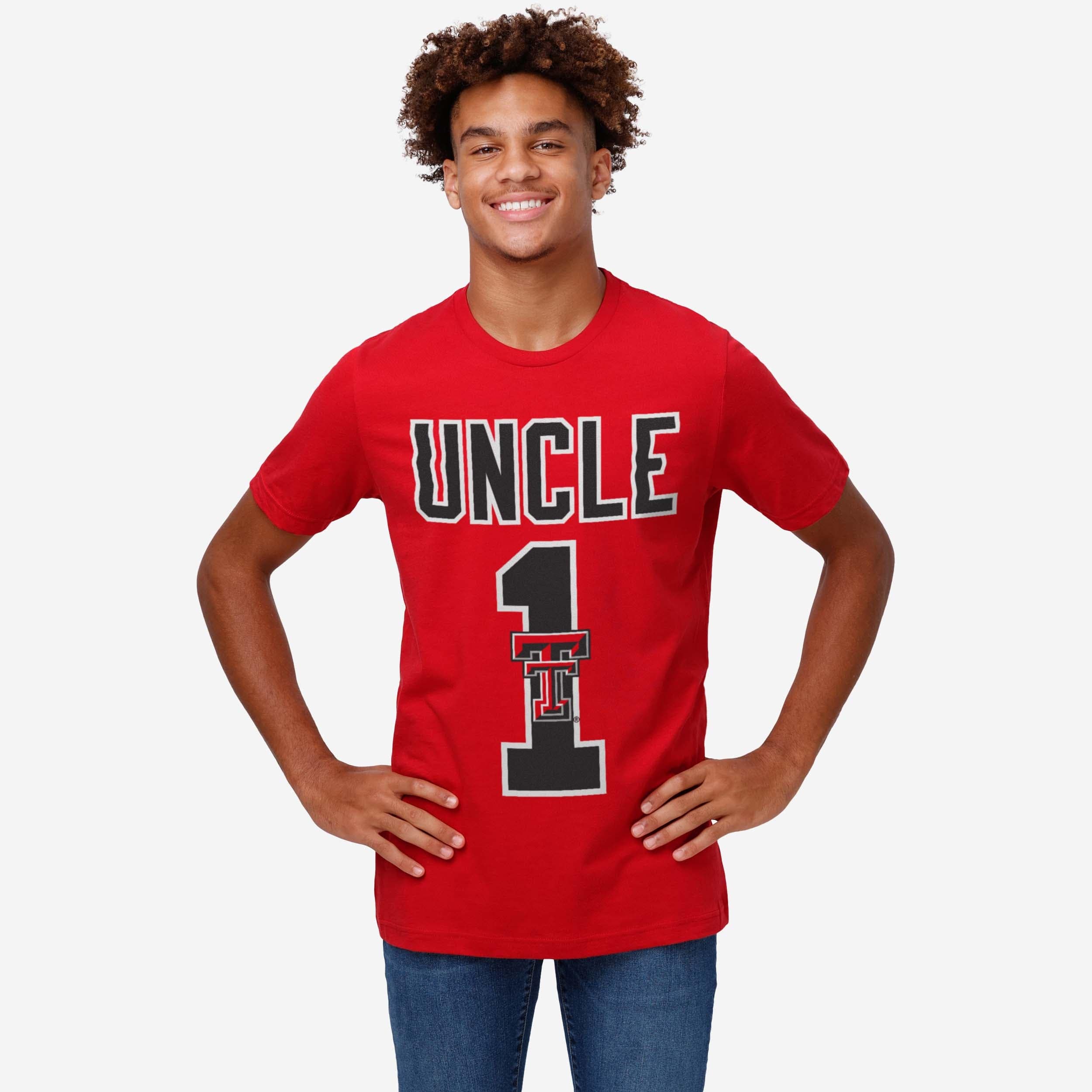 Texas Tech Red Raiders Number 1 Uncle T-Shirt - Image 2