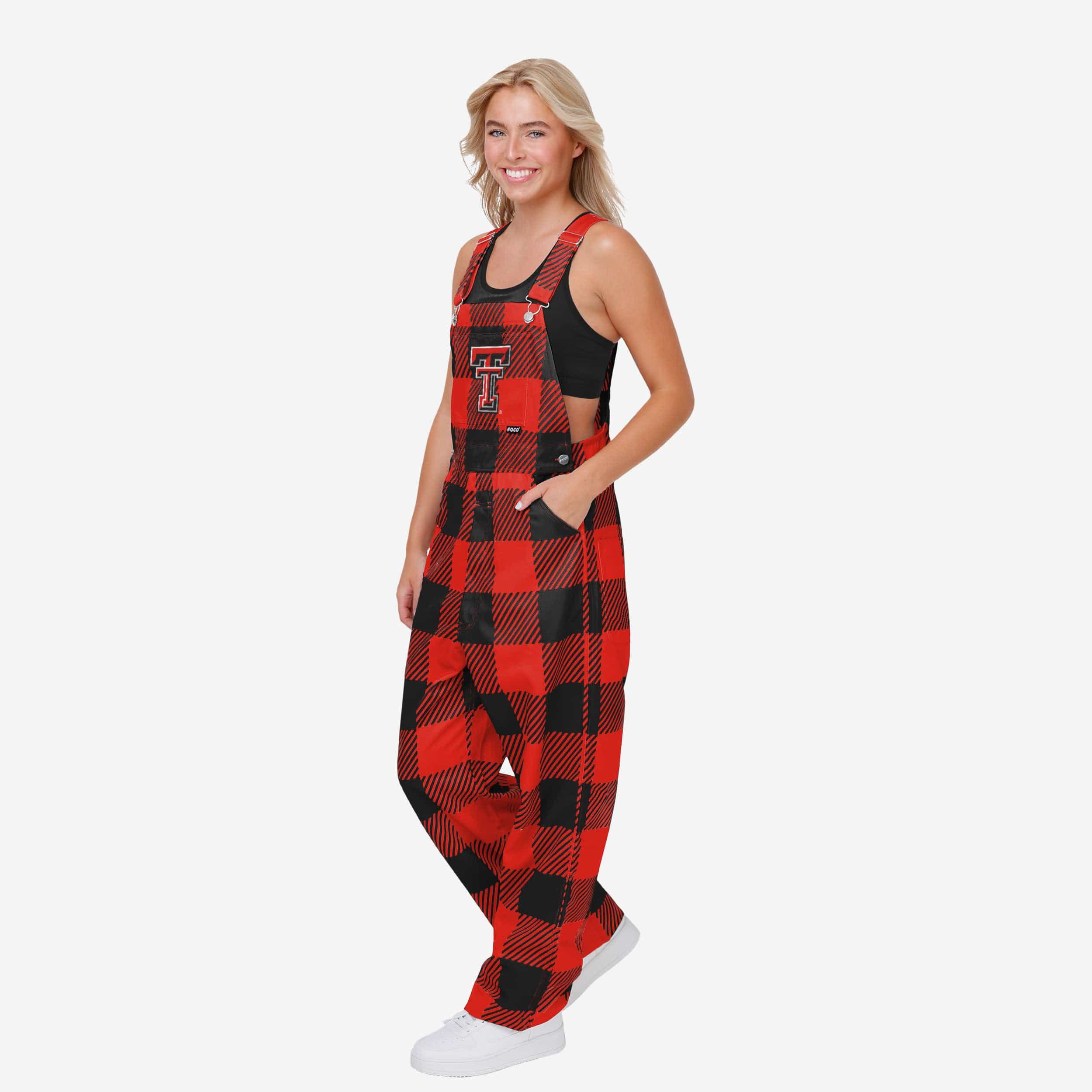 Texas Tech Red Raiders Womens Plaid Bib Overalls
