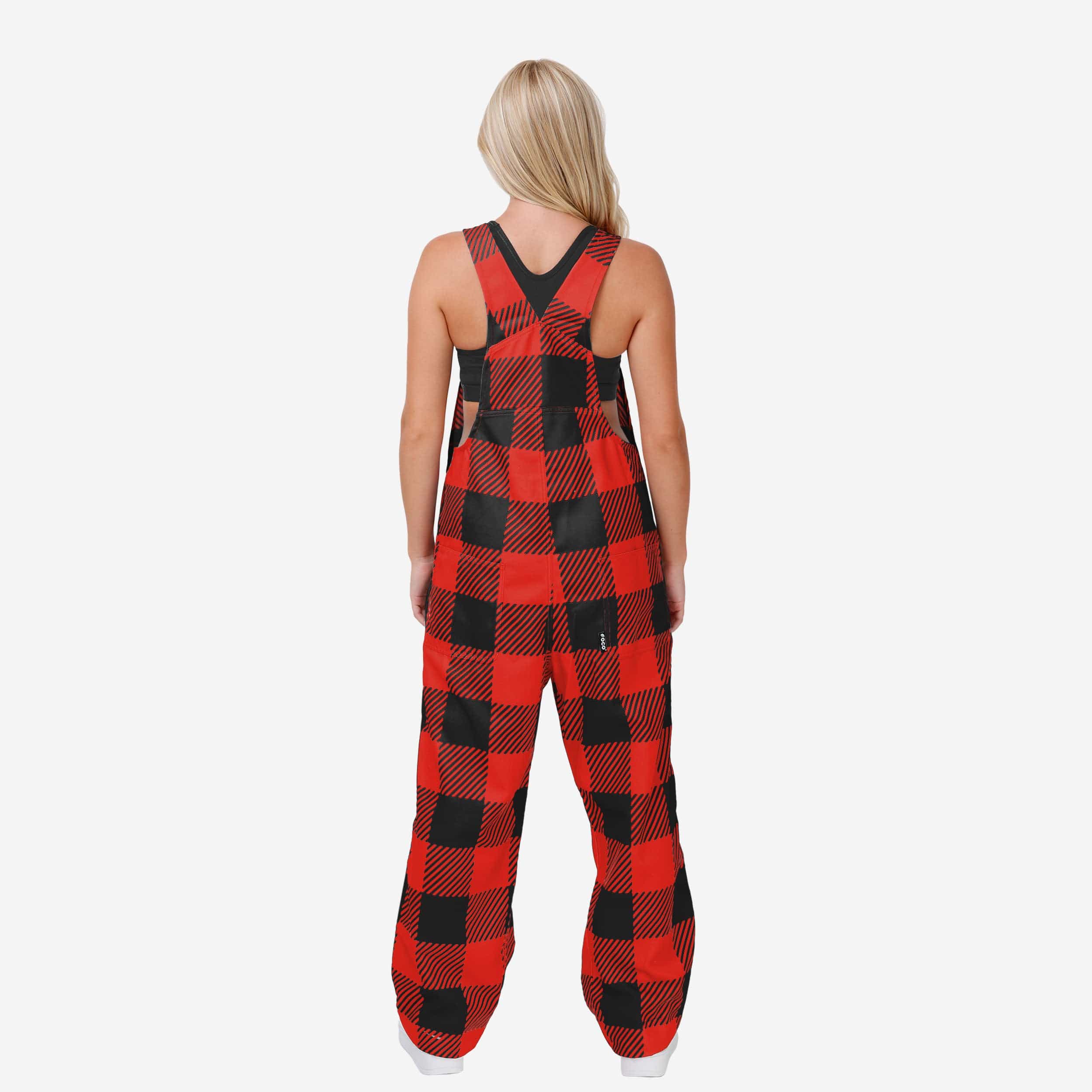 Texas Tech Red Raiders Womens Plaid Bib Overalls - Image 2