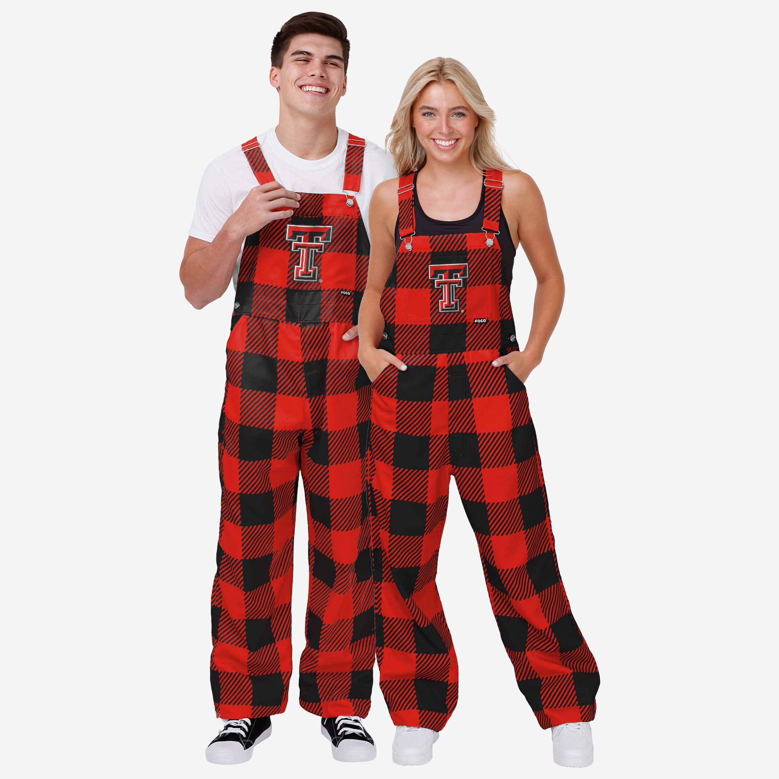 Texas Tech Red Raiders Womens Plaid Bib Overalls - Image 3