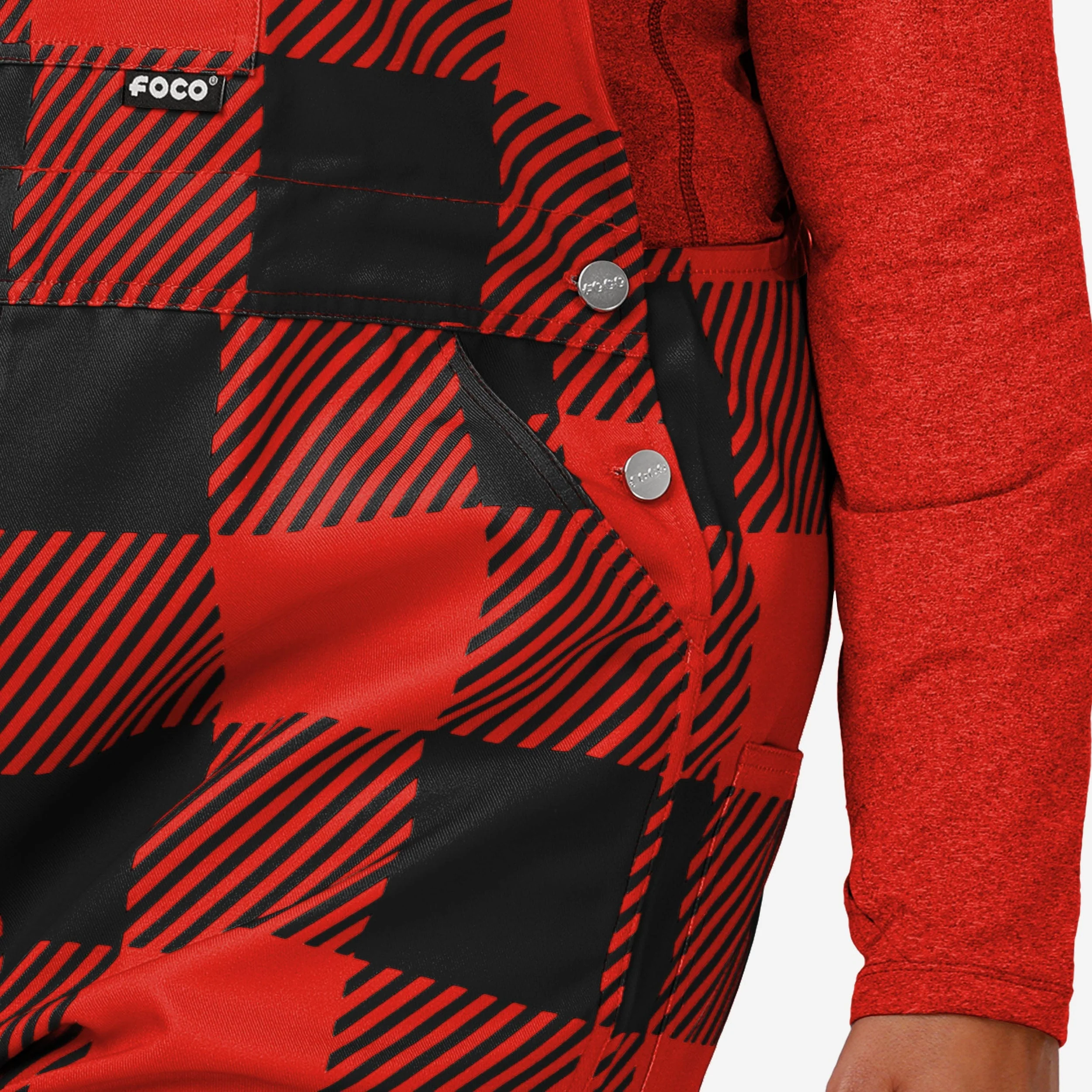 Texas Tech Red Raiders Womens Plaid Bib Overalls - Image 5