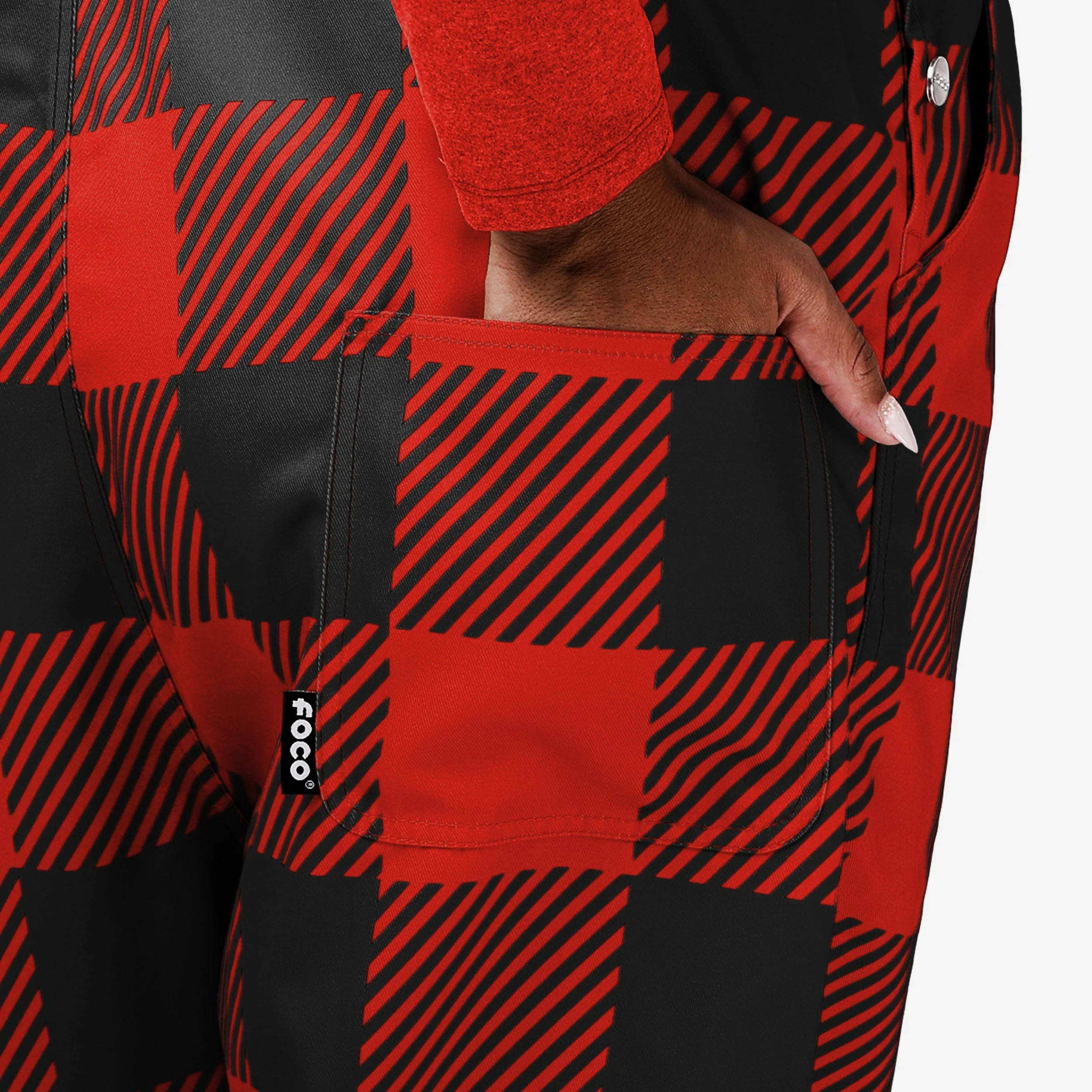Texas Tech Red Raiders Womens Plaid Bib Overalls - Image 6