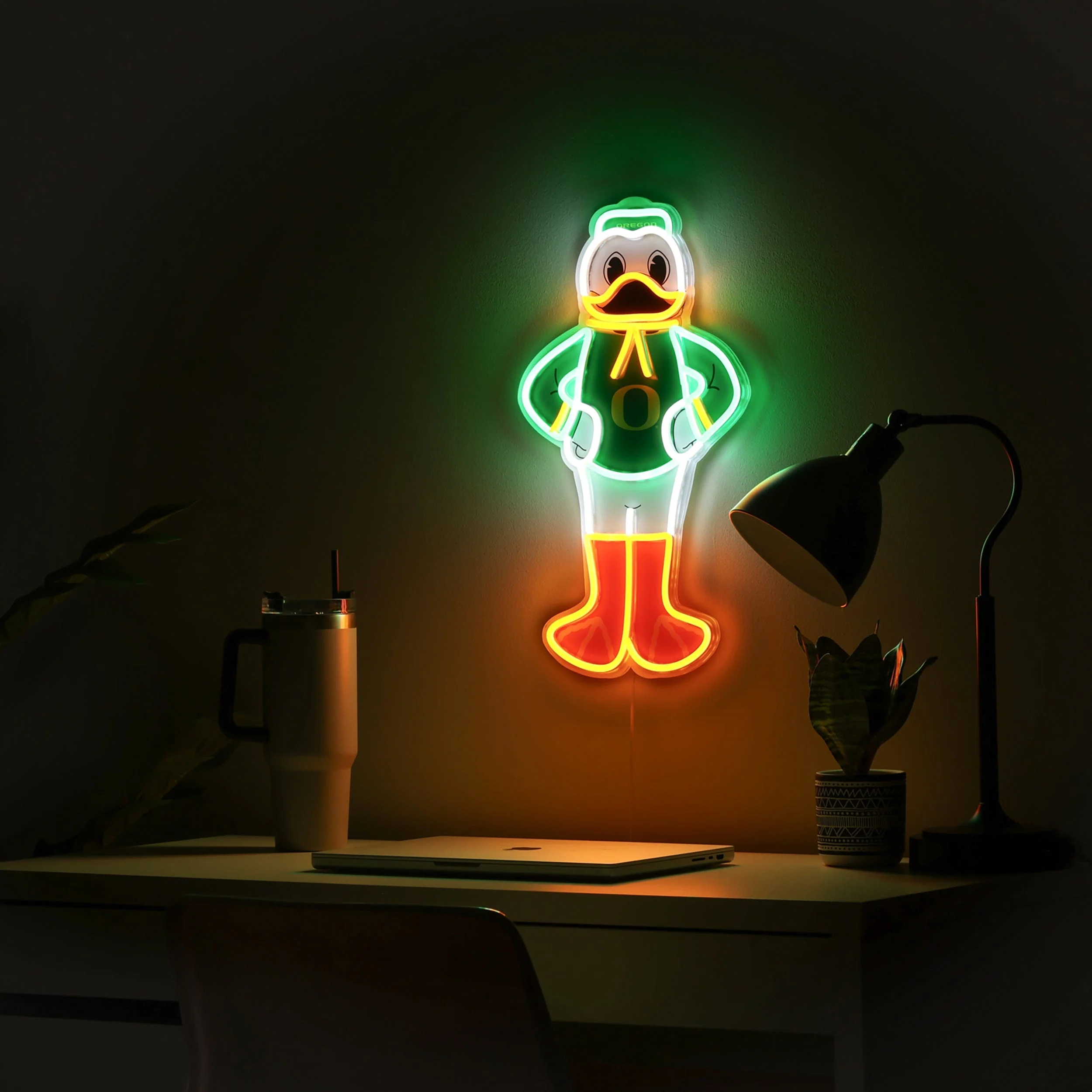 The Duck Oregon Ducks LED Neon Light Up Mascot Sign - Image 3
