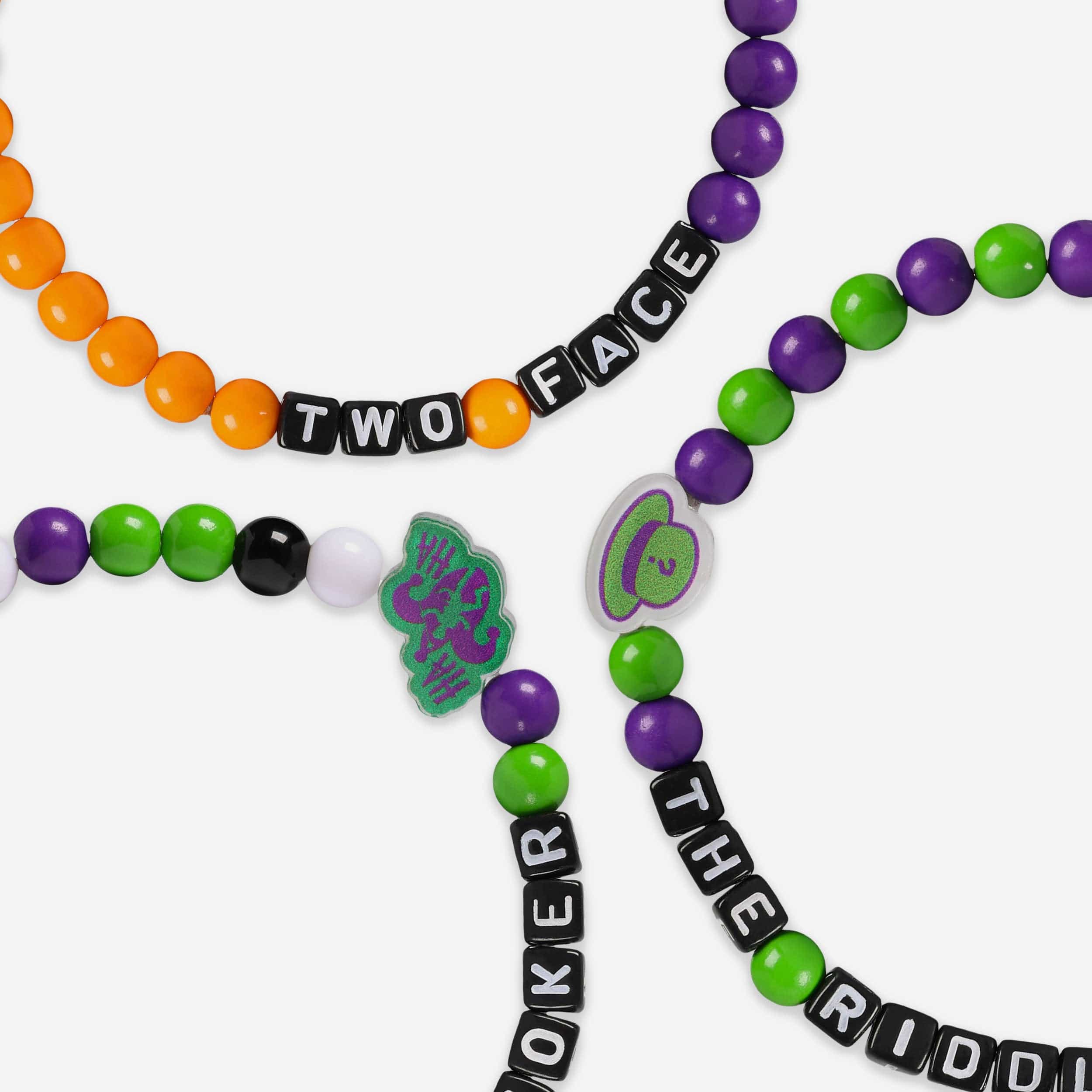 The Joker™ & Riddler™ & Two Face™ DC 3 Pack Beaded Friendship Bracelet - Image 2