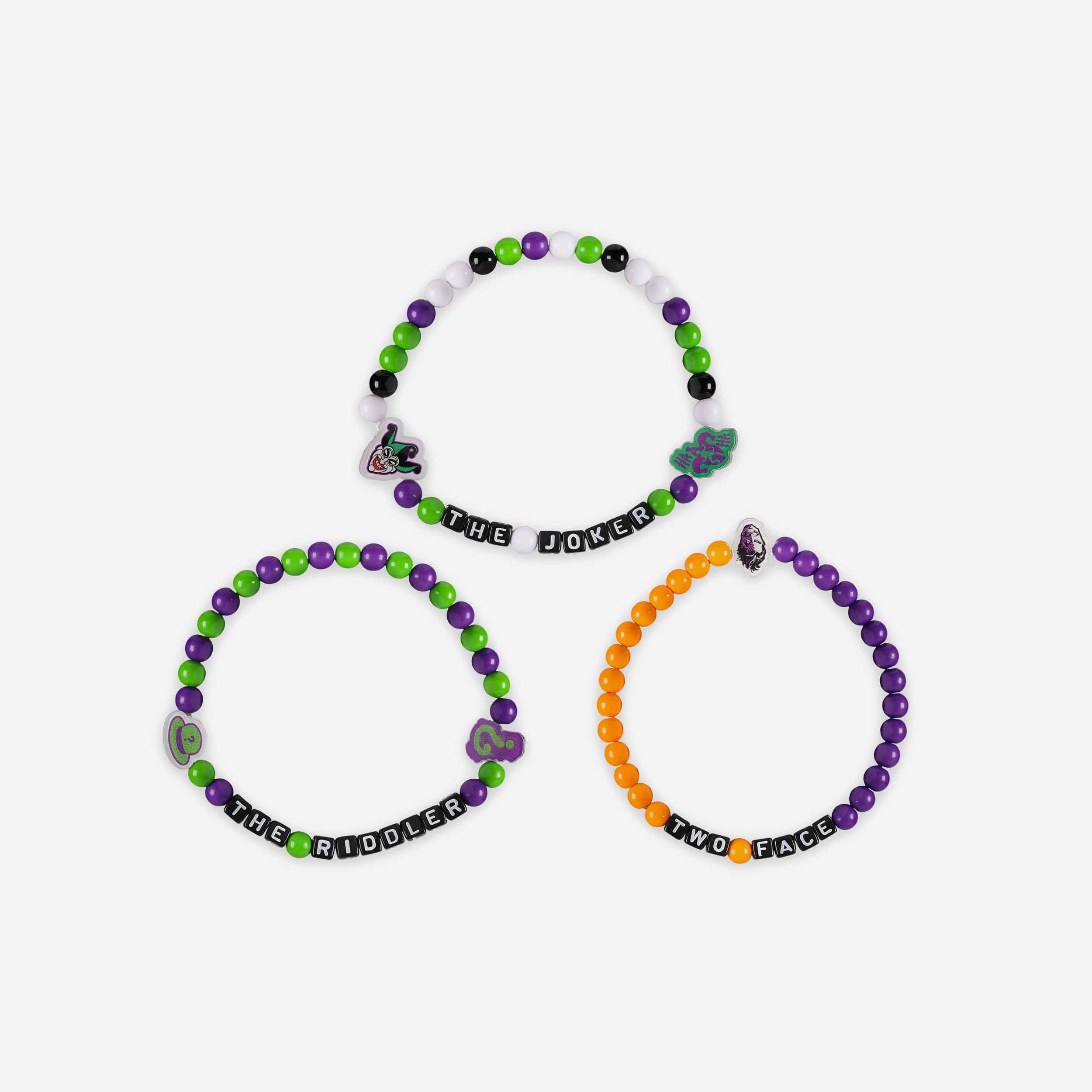 The Joker™ & Riddler™ & Two Face™ DC 3 Pack Beaded Friendship Bracelet - Image 3